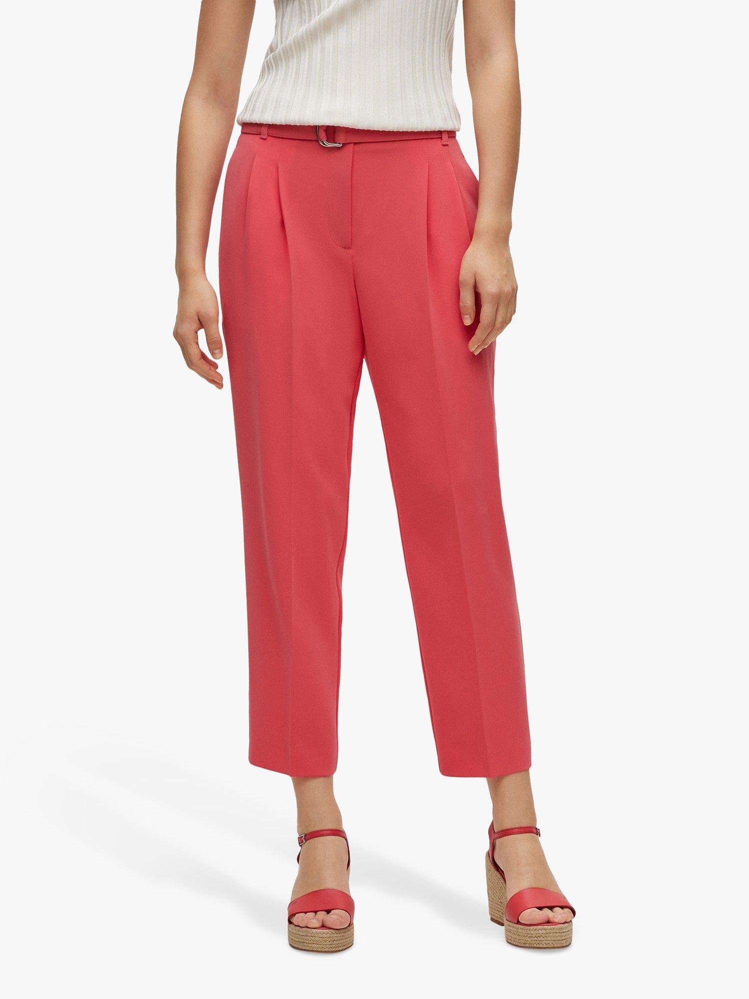 BOSS Tapia Cropped Trousers, Bright Pink