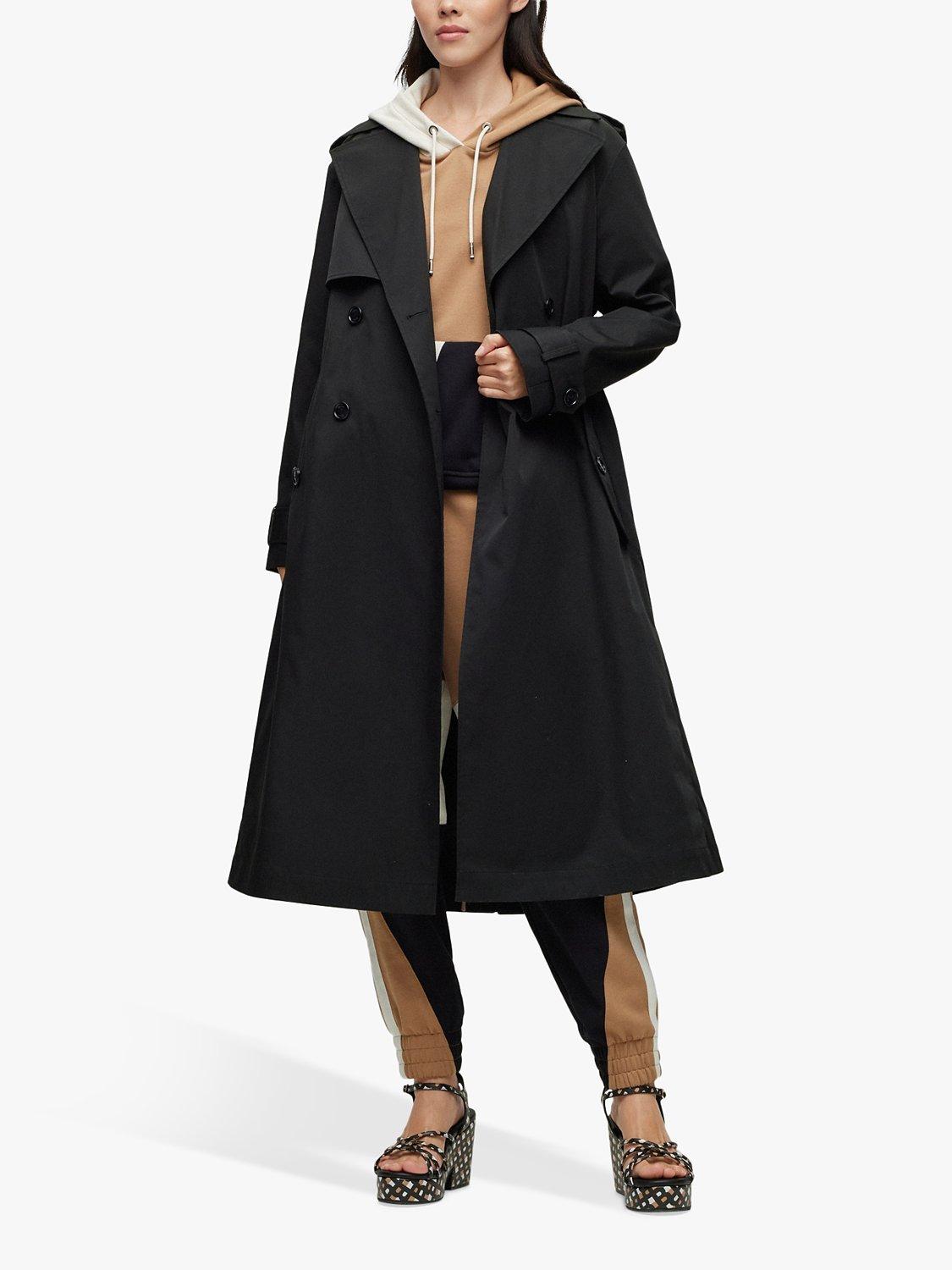 HUGO BOSS Cifana Belted Trench Coat, Black