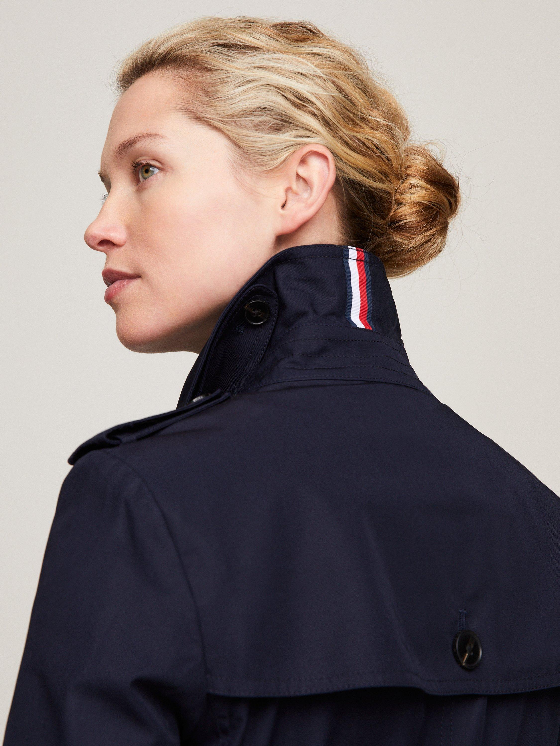Product image 3 of 4, which shows Tommy Hilfiger Heritage Pure Organic Cotton Trench Coat, Midnight, XS