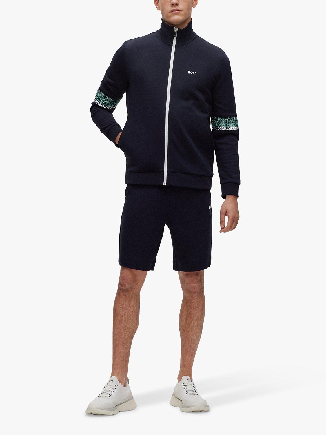 Product image 3 of 4, which shows BOSS Skaz Logo Trim Full Zip Sweatshirt, Dark Blue, XXL