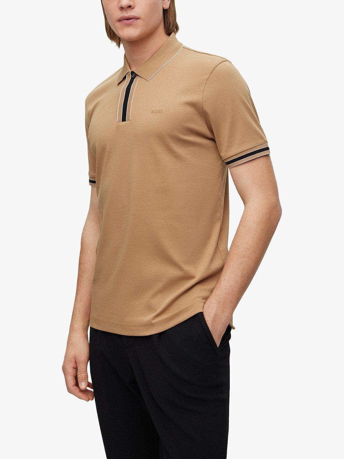 BOSS Parlay 185 Regular Fit Polo Top, Medium Beige