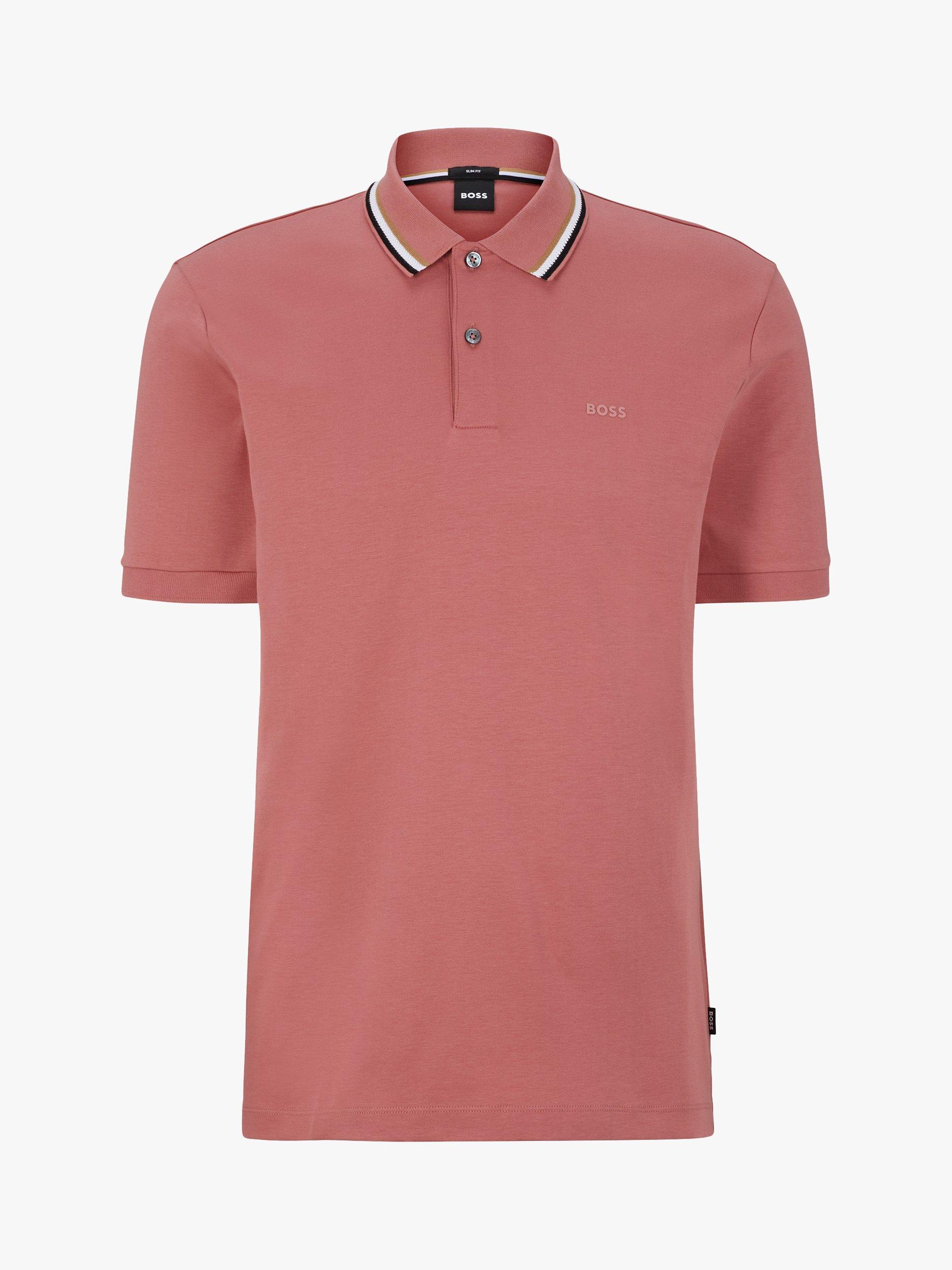 BOSS Penrose Slim Fit Polo Shirt, Pink, XXXL