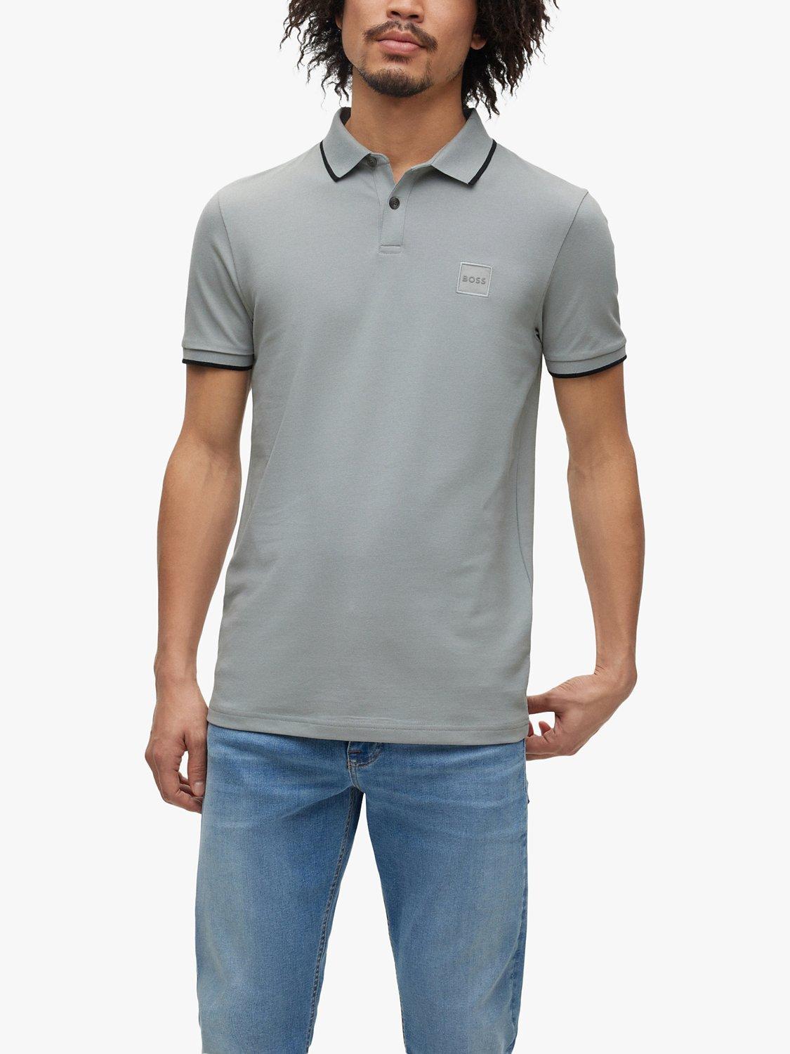 BOSS Passertip Slim Fit Polo Shirt, Medium Grey