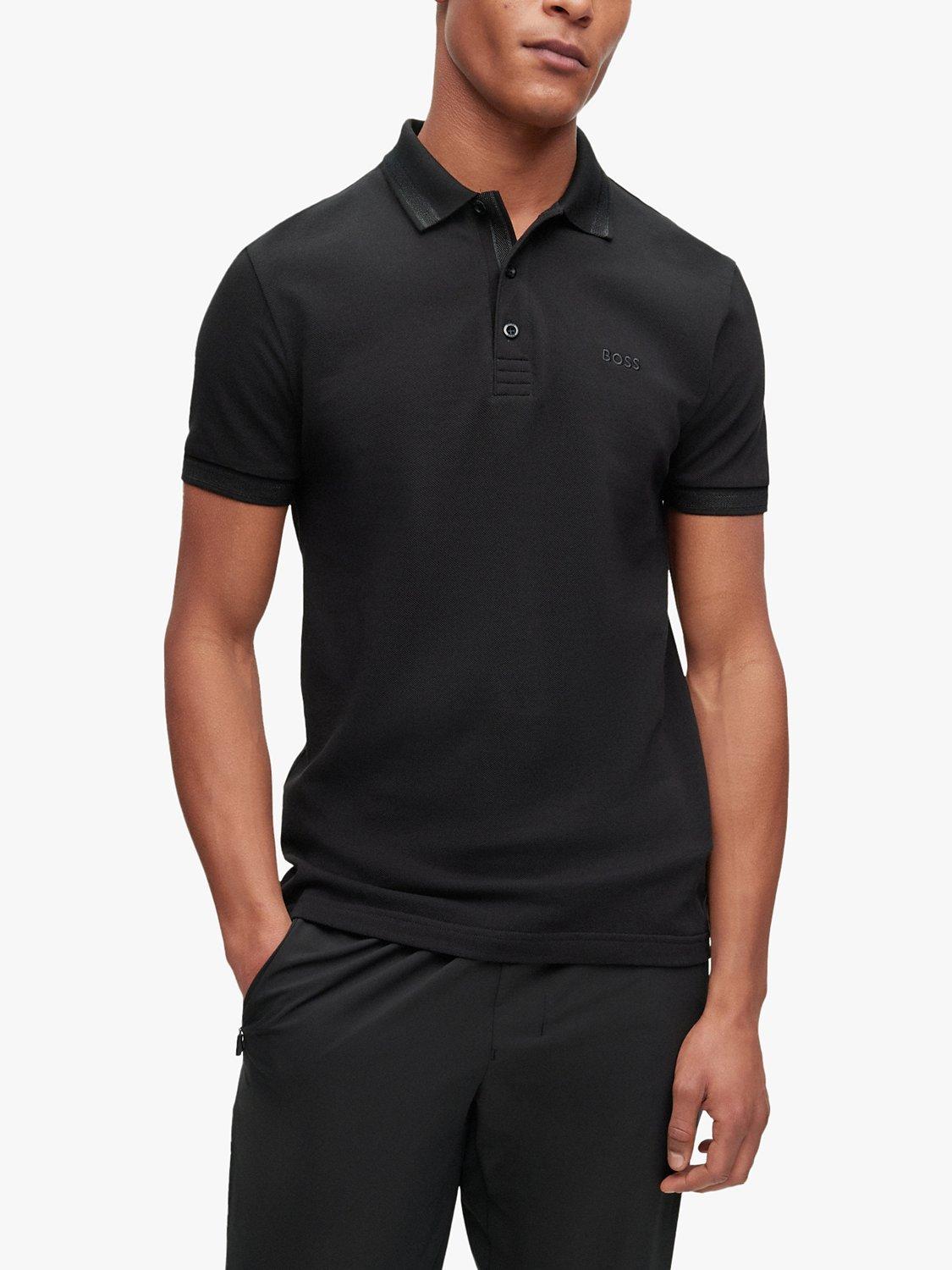 BOSS Paddy Short Sleeve Polo Shirt, Black