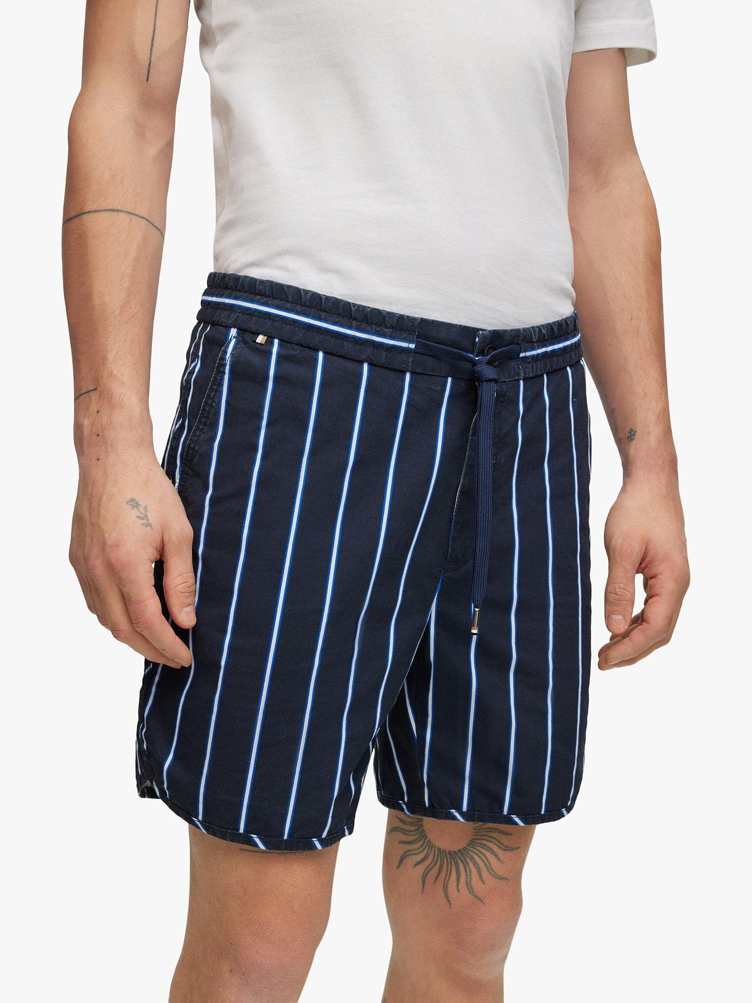 Product image 3 of 4, which shows HUGO BOSS Kacey Stripe Shorts, Dark Blue/White, 42R