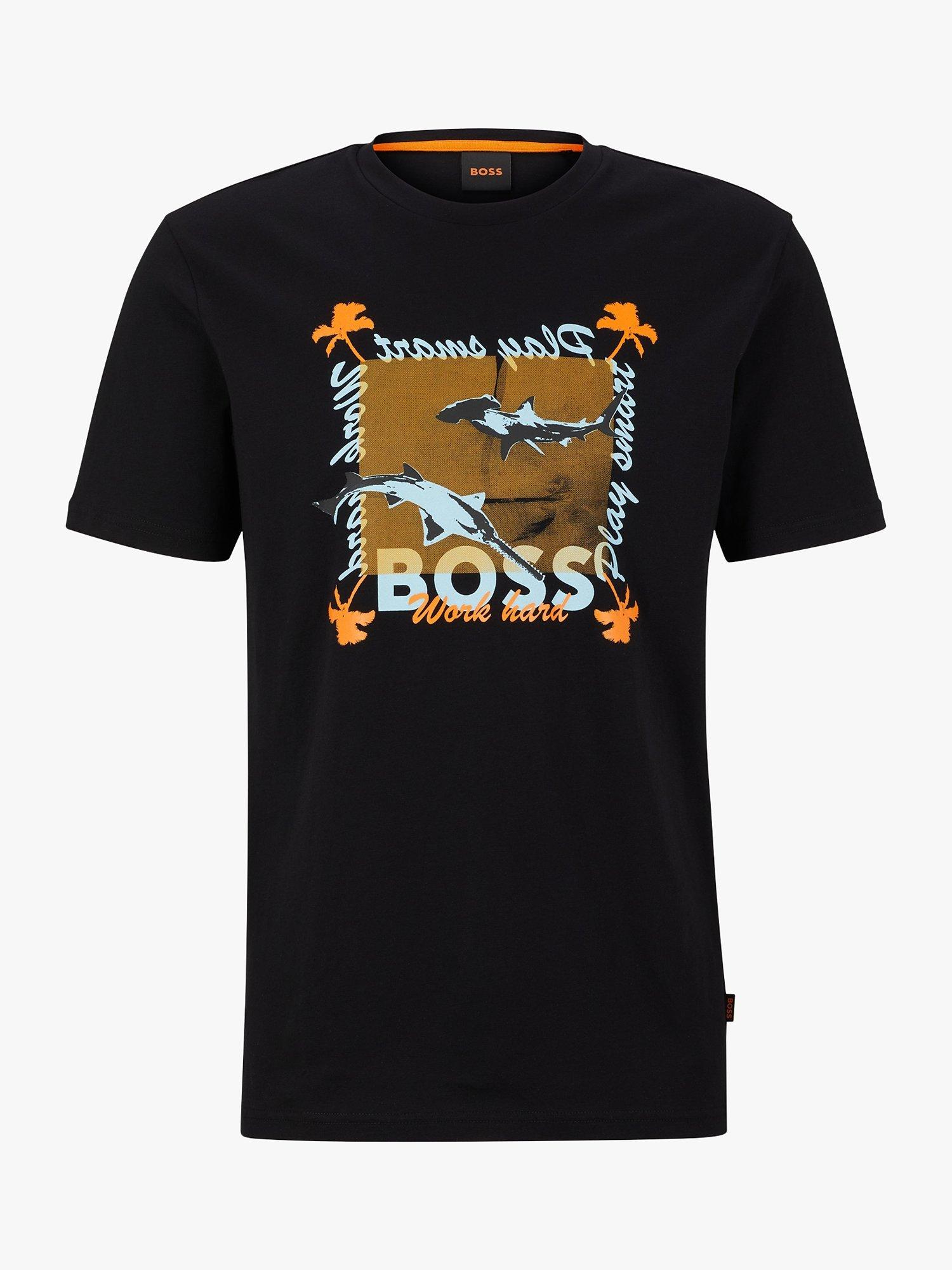 Product image 4 of 4, which shows BOSS Shark Print T-Shirt, Black, M