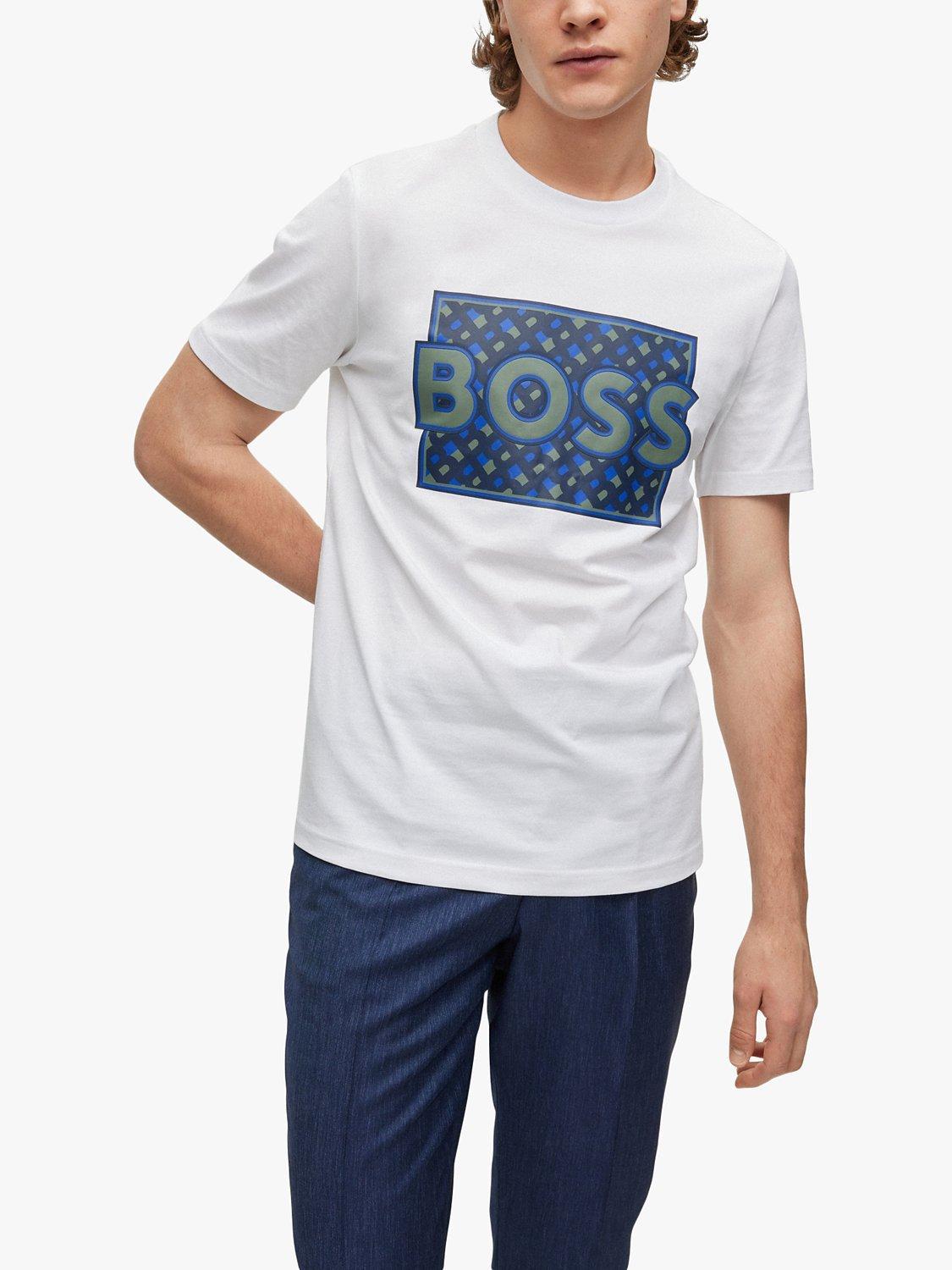 BOSS Tiburt Logo Print T-Shirt, White