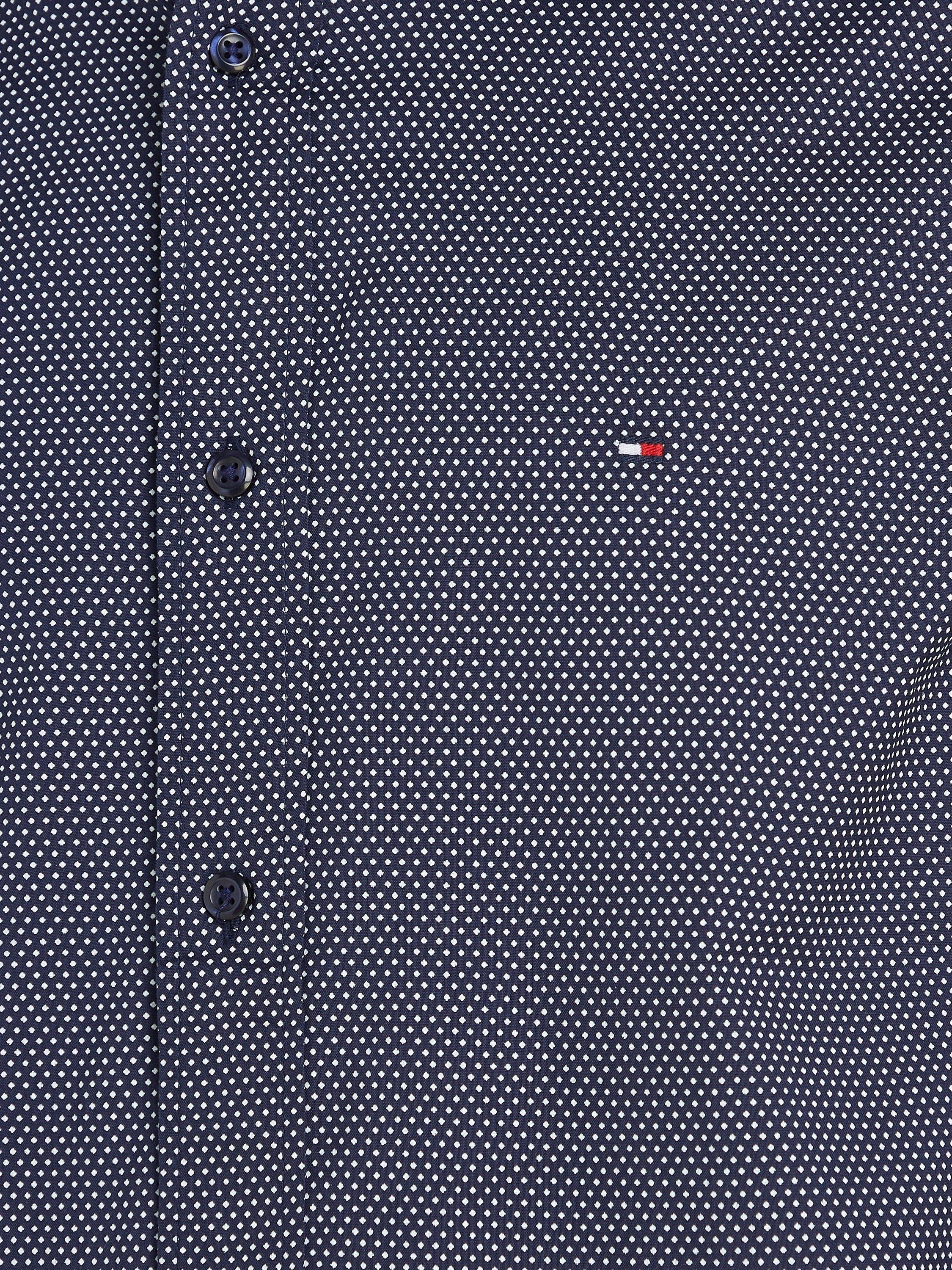 Product image 6 of 6, which shows Tommy Hilfiger Dot Print Organic Cotton Shirt, Carbon Navy/White, S