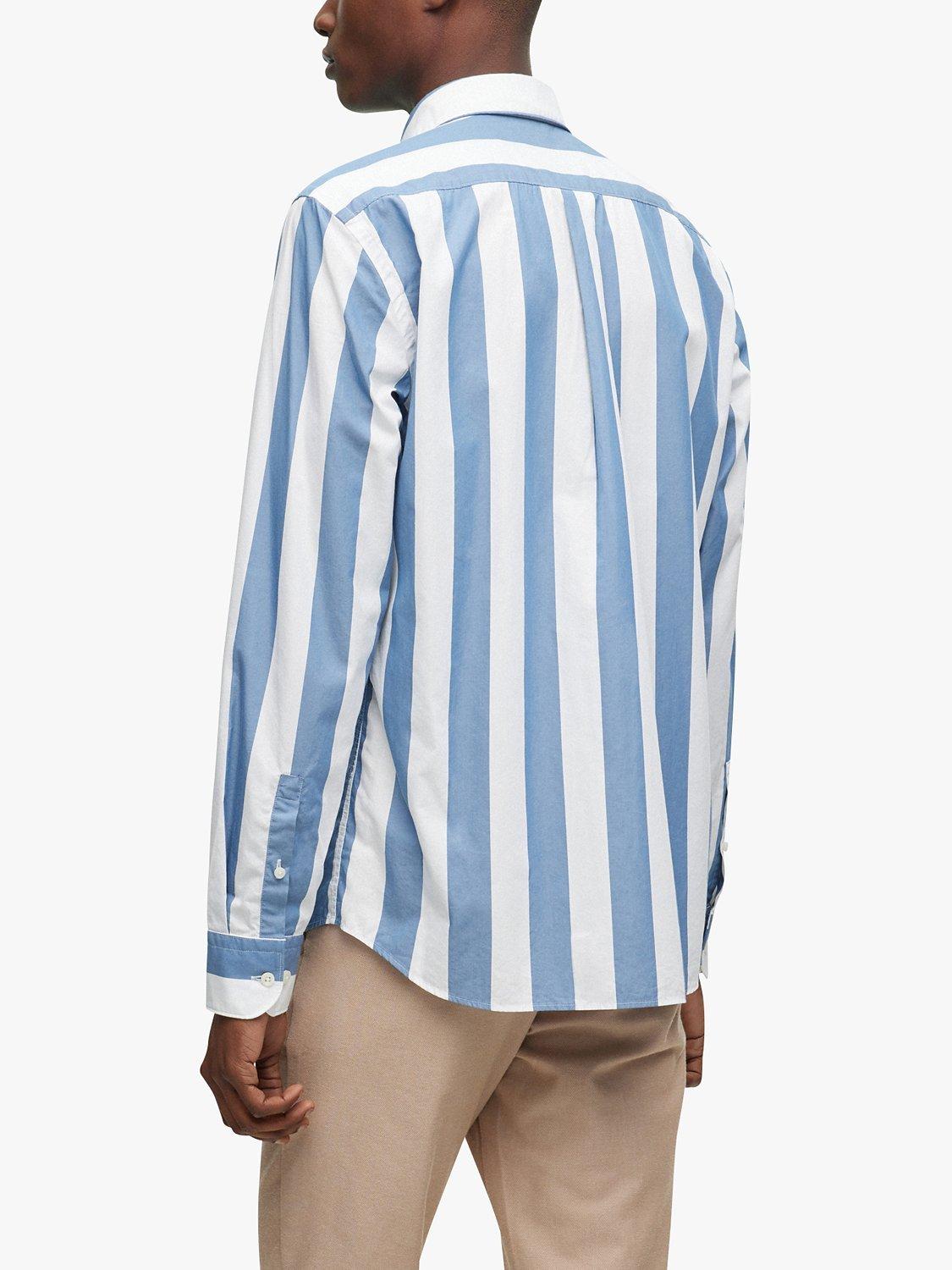 Product image 2 of 5, which shows BOSS Hal Kent Striped Shirt, Blue/White, 17.5