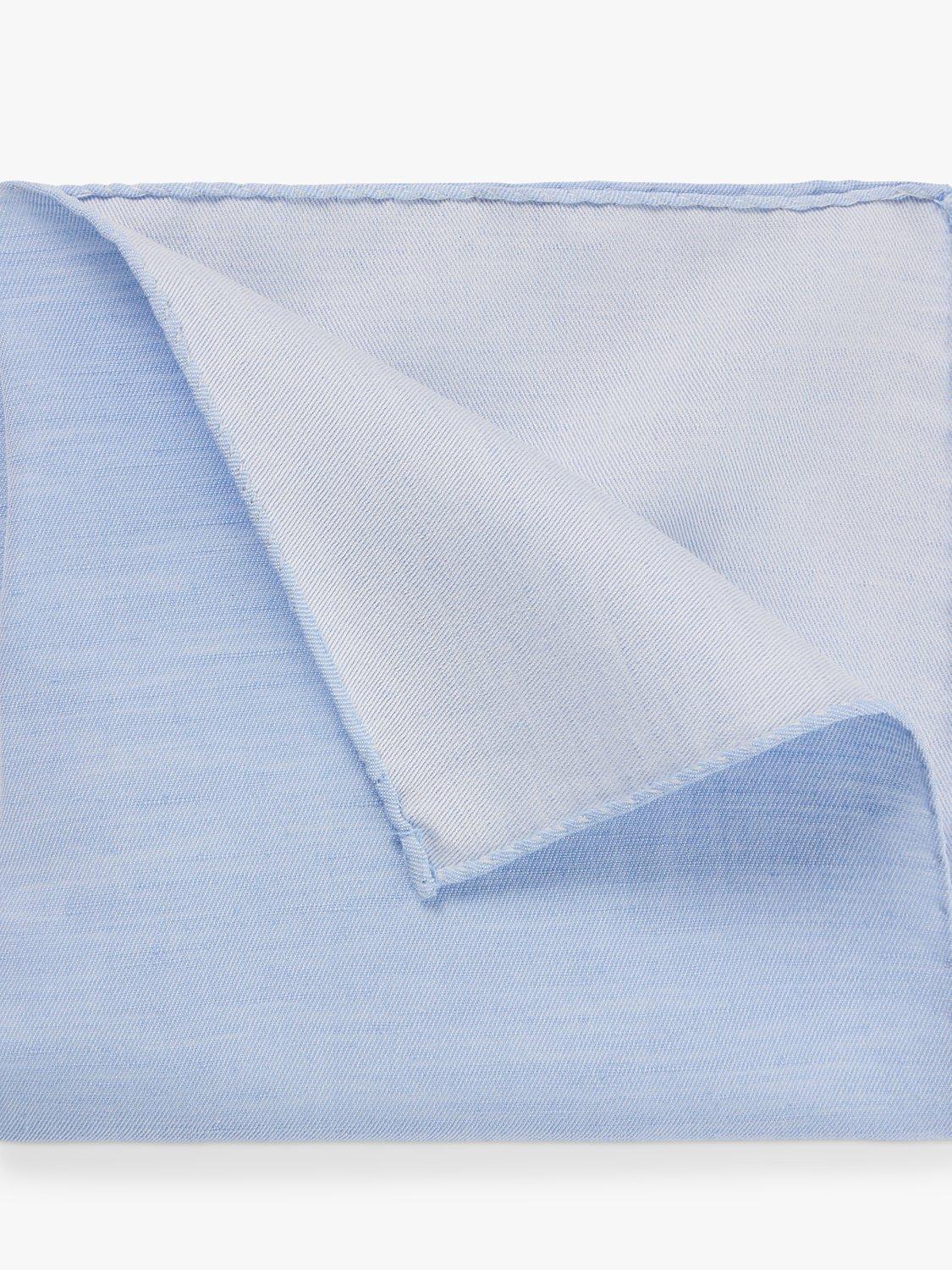 HUGO BOSS Cotton Linen Blend Pocket Square, Open Blue, One Size