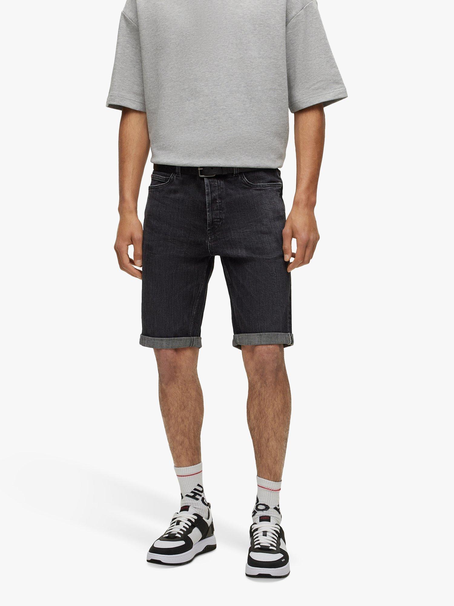 Product image 1 of 5, which shows HUGO Denim Shorts, Charcoal, 32