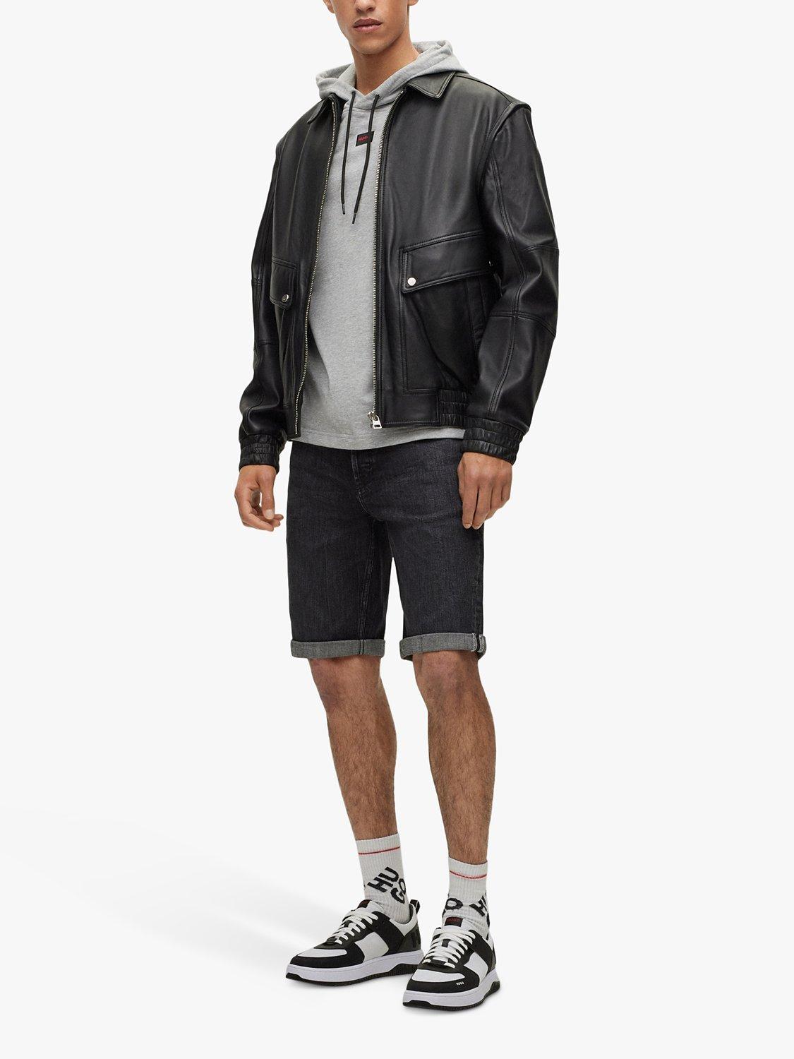 Product image 3 of 5, which shows HUGO Denim Shorts, Charcoal, 32