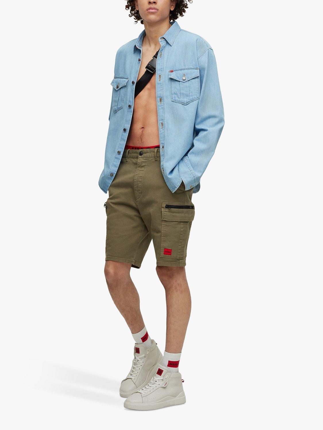 Product image 3 of 5, which shows HUGO Johnny Slim Fit Cargo Shorts, Open Green, 29