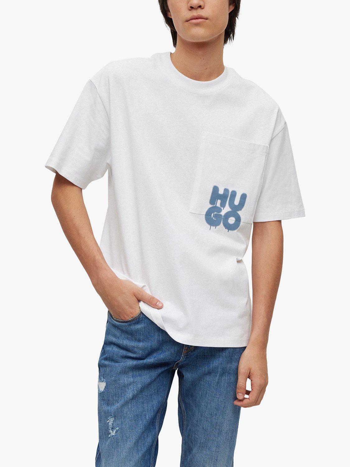 HUGO Dampato Logo Print T-Shirt, White