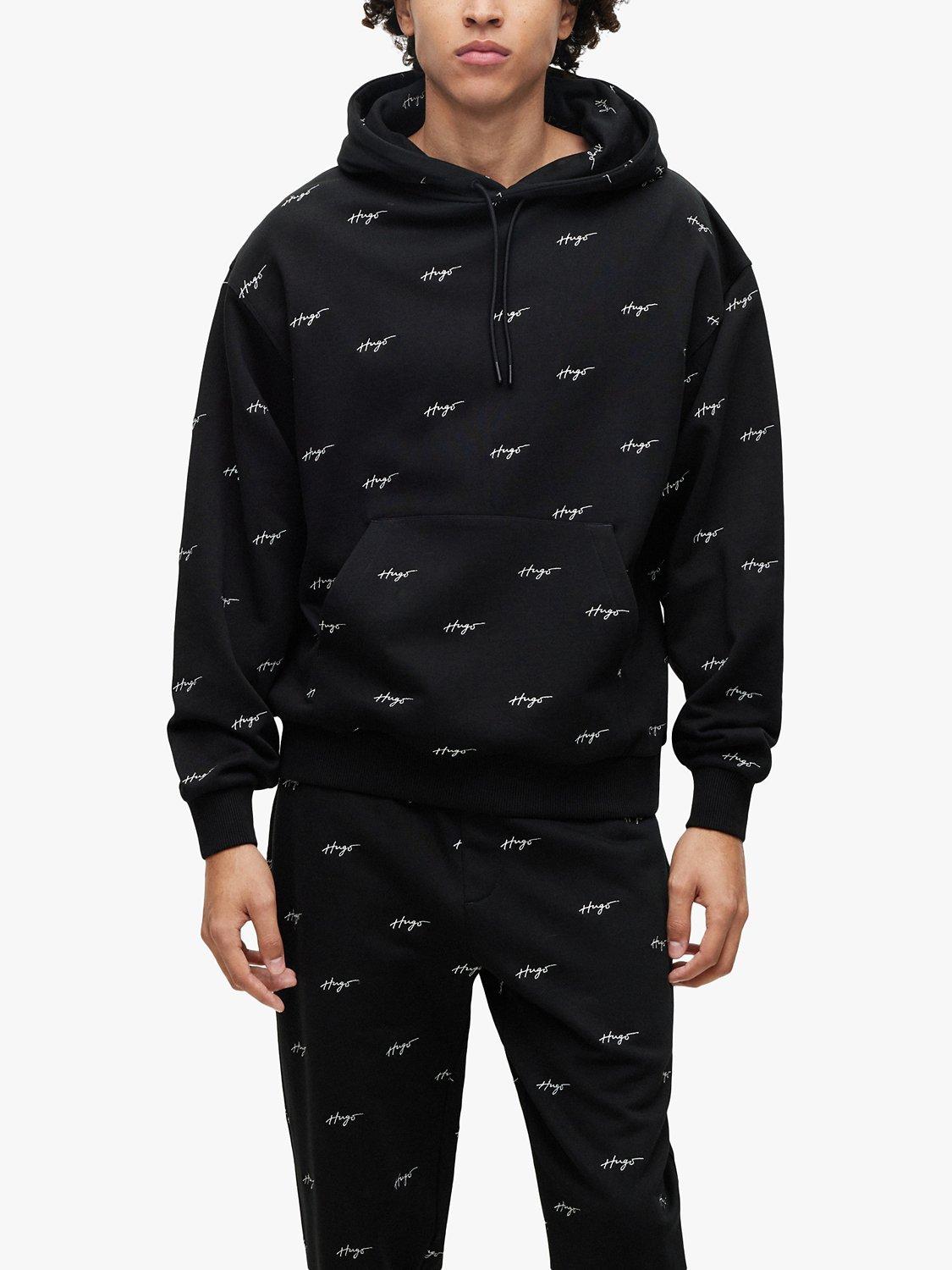 HUGO Dortalezza Relaxed Fit Logo Hoodie, Black