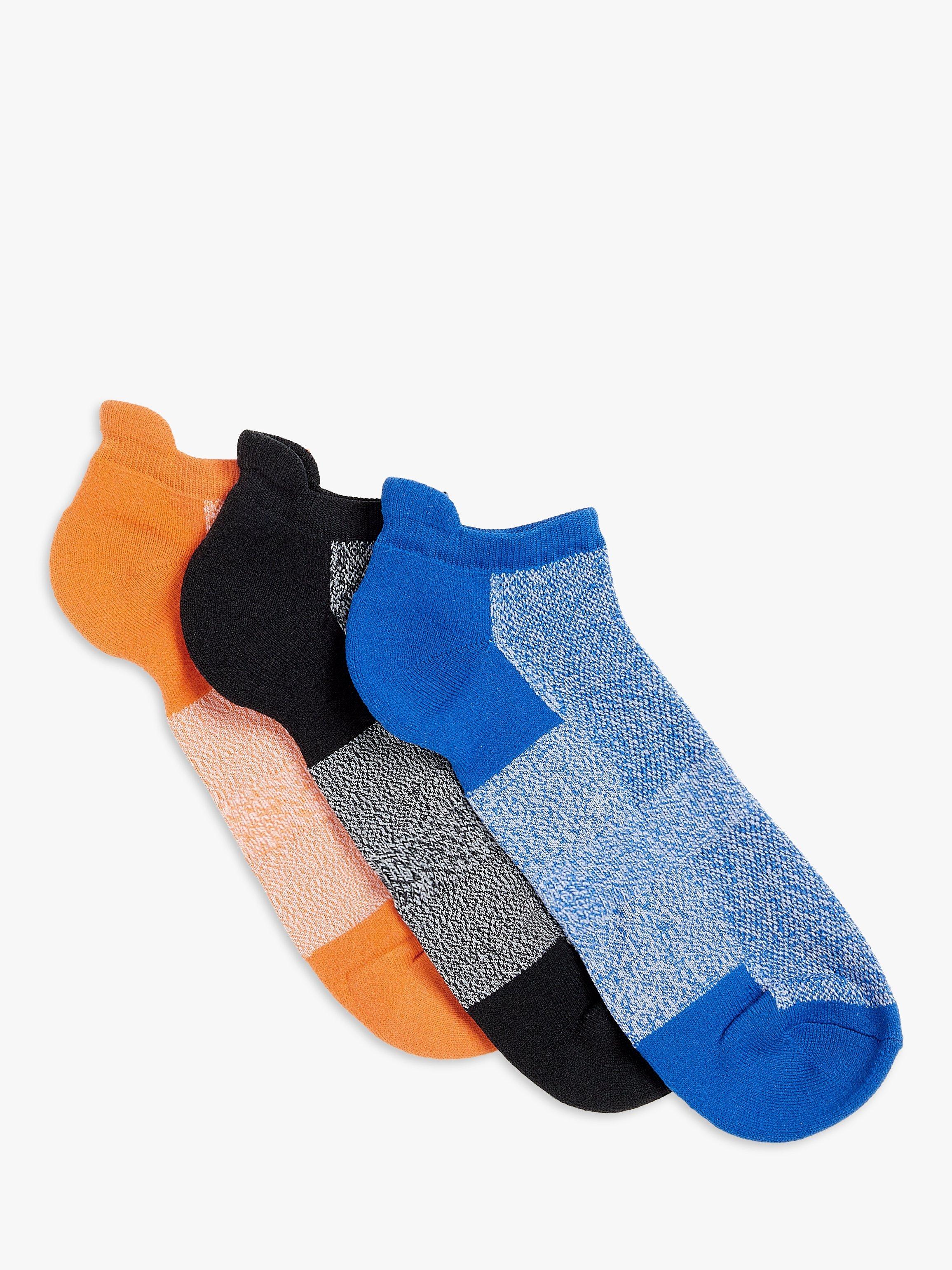 John Lewis Sporty Trainer Socks, Pack of 3, Multi