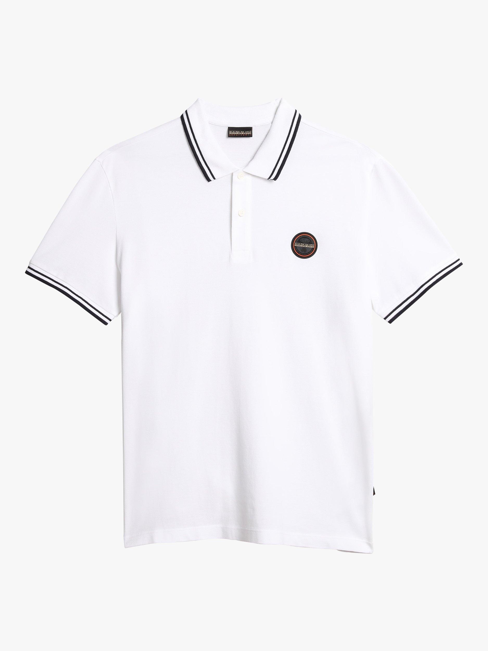Napapijri Macas Short Sleeve Polo Top, Brightwhite 002, M