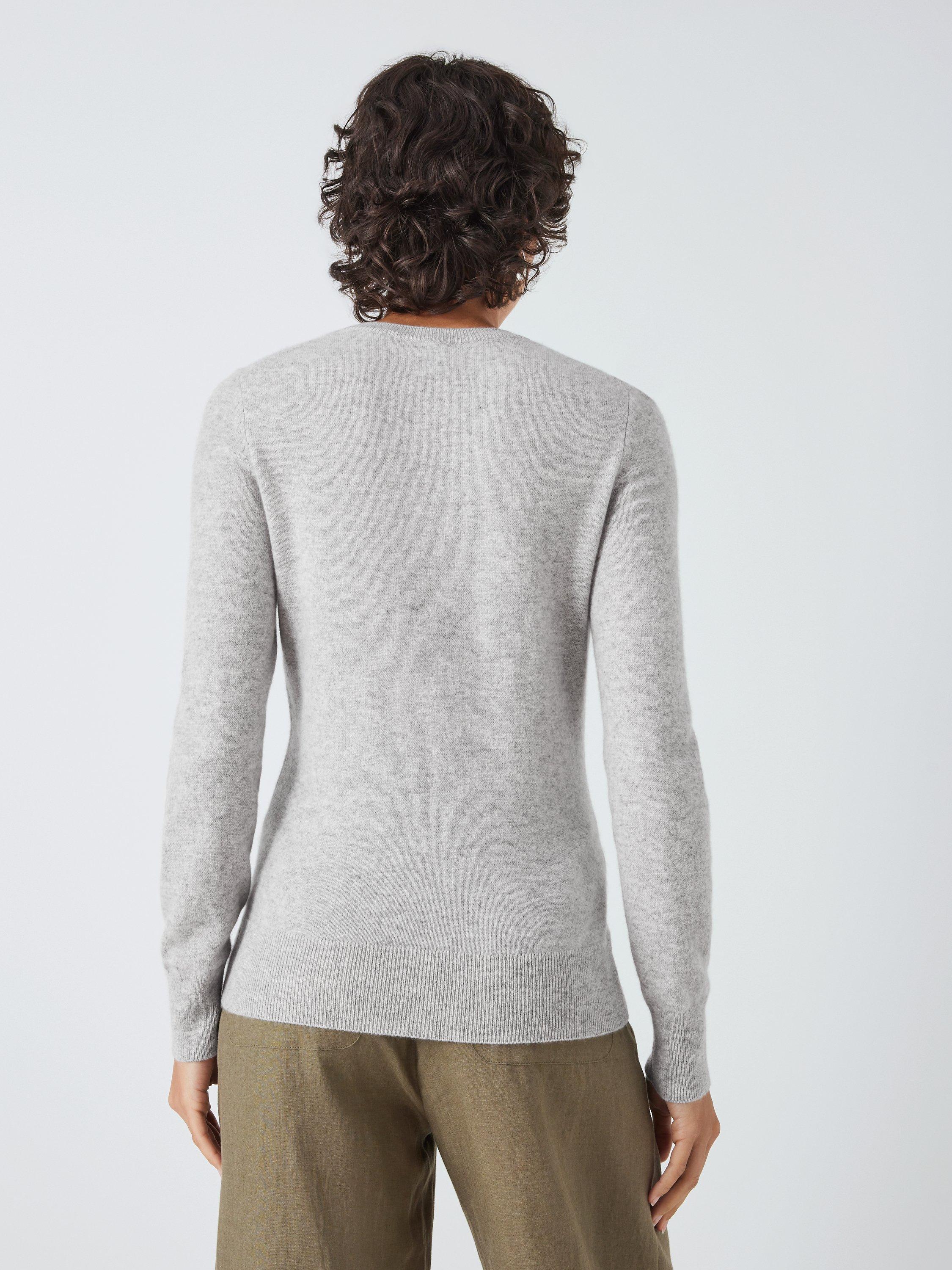 Product image 2 of 6, which shows John Lewis Cashmere Crew Neck Jumper, Grey, 8
