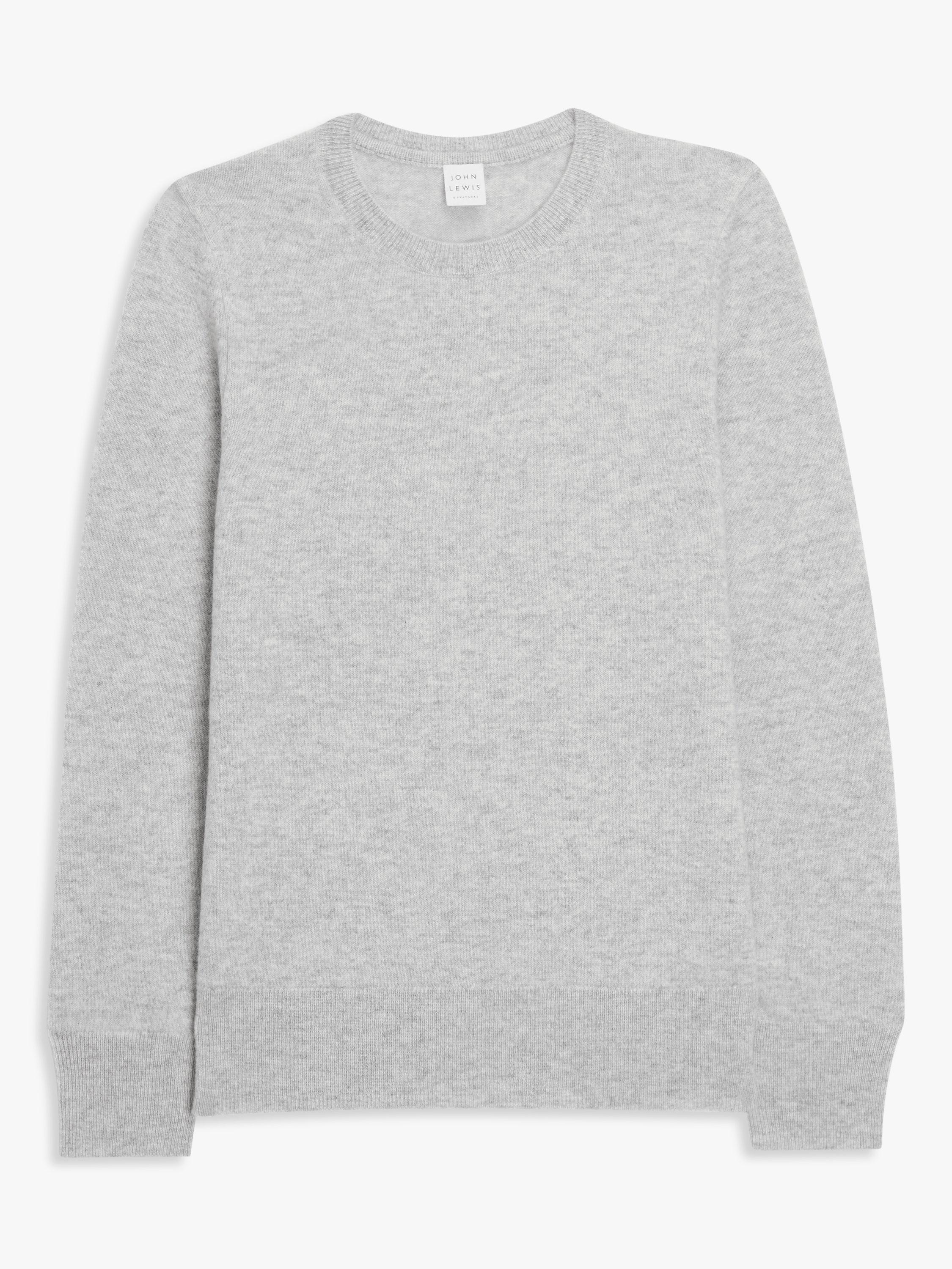 Product image 4 of 6, which shows John Lewis Cashmere Crew Neck Jumper, Grey, 8
