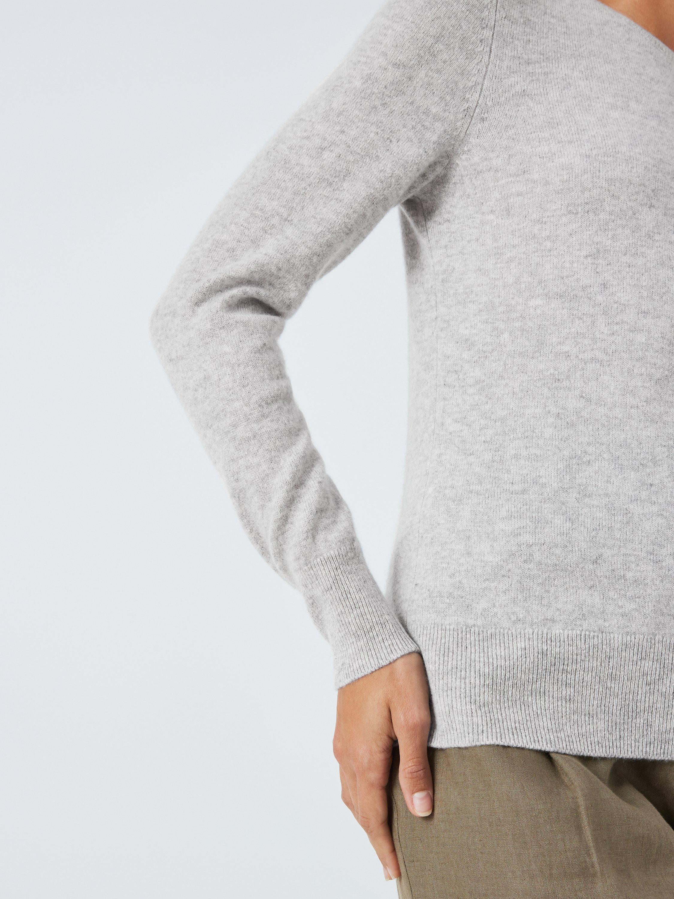 Product image 5 of 6, which shows John Lewis Cashmere Crew Neck Jumper, Grey, 8