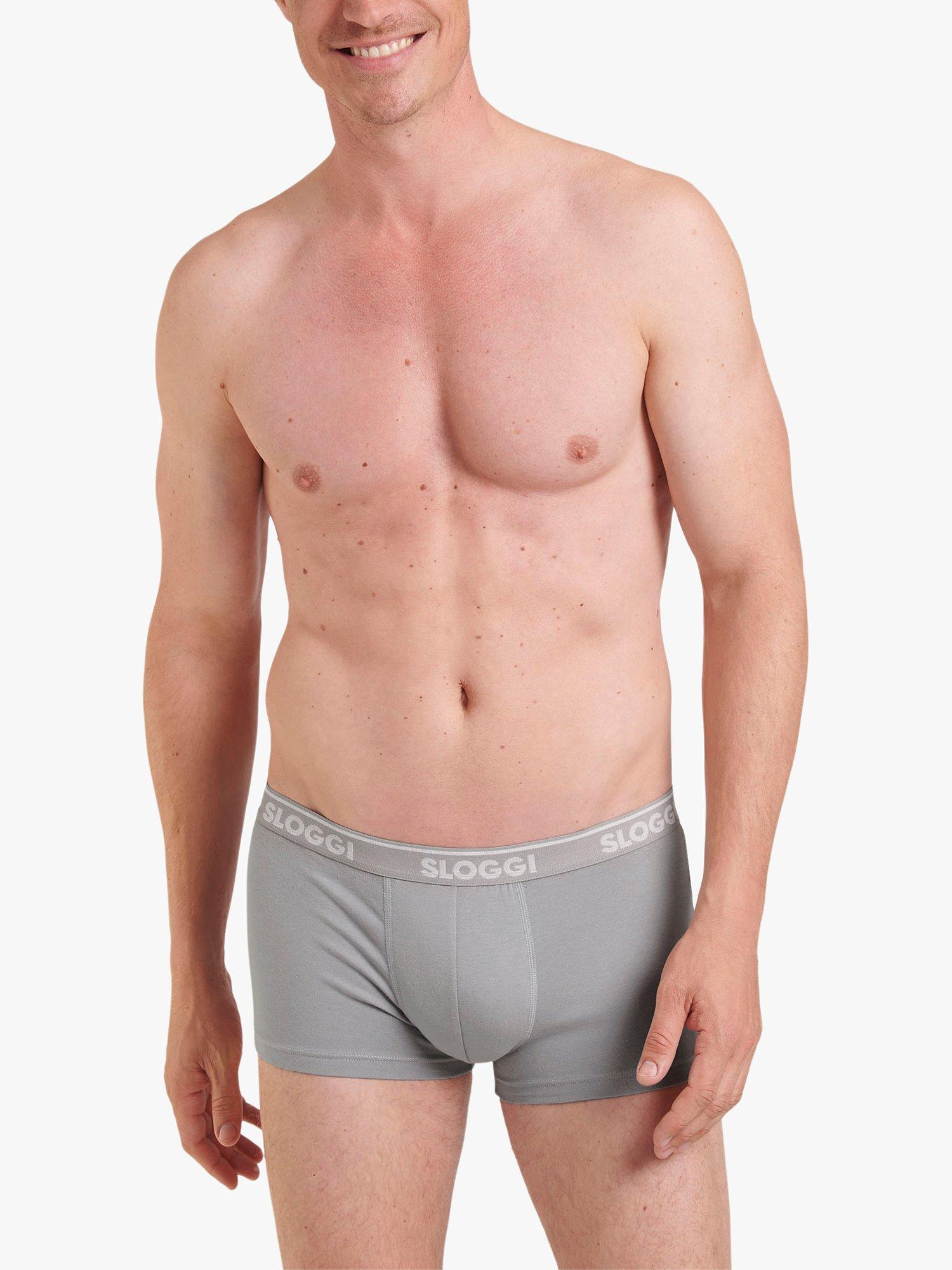 sloggi Go ABC Cotton Stretch Short Briefs, Pack of 6, Stone Grey
