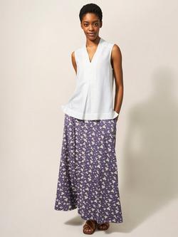 White Stuff Celia V-Neck Shirt, White, White