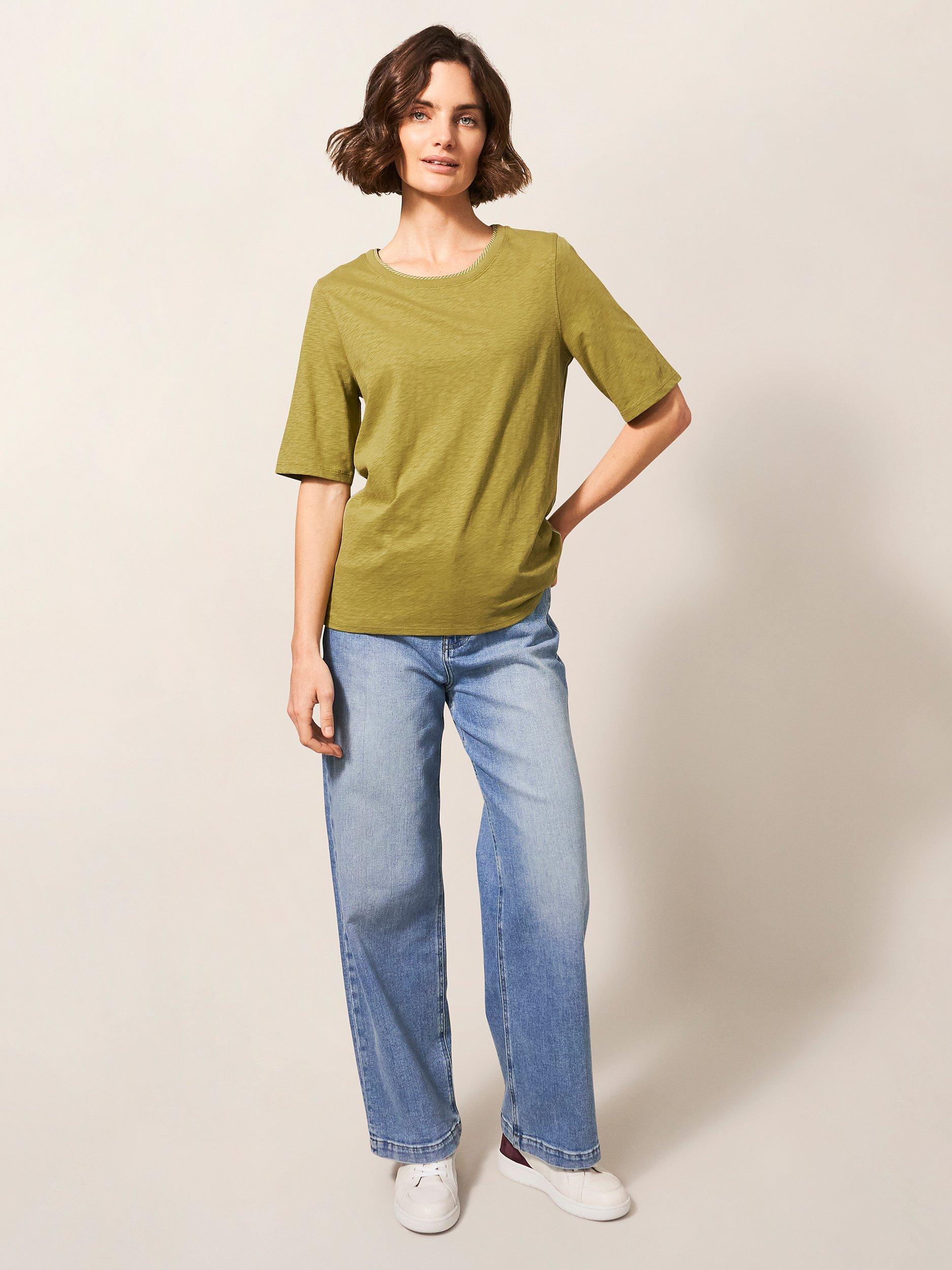 White Stuff Annabel T-Shirt, Mid Green