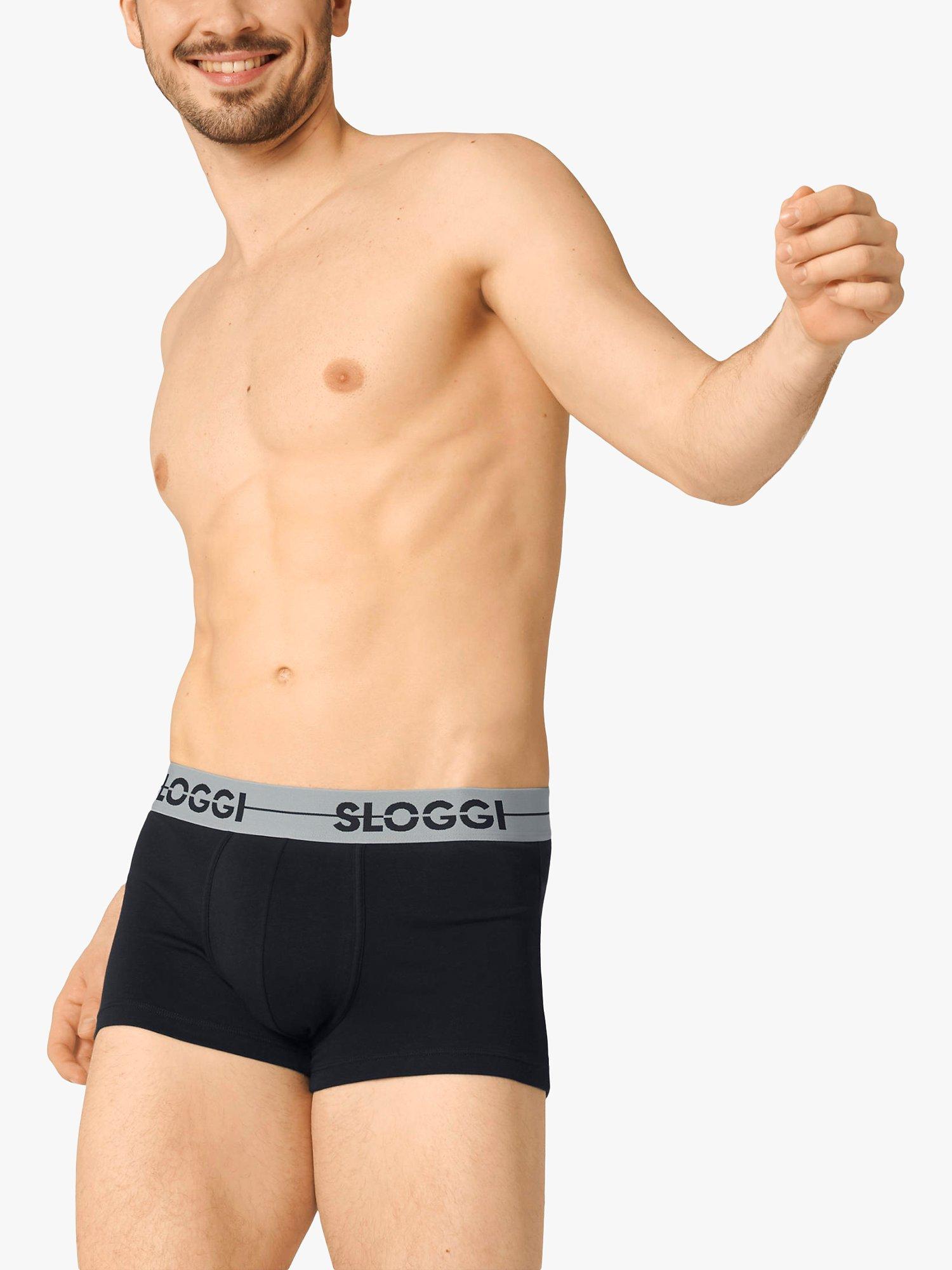Product image 1 of 4, which shows sloggi GO Cotton Stretch Hipster Trunks, Pack of 3, Black, XL