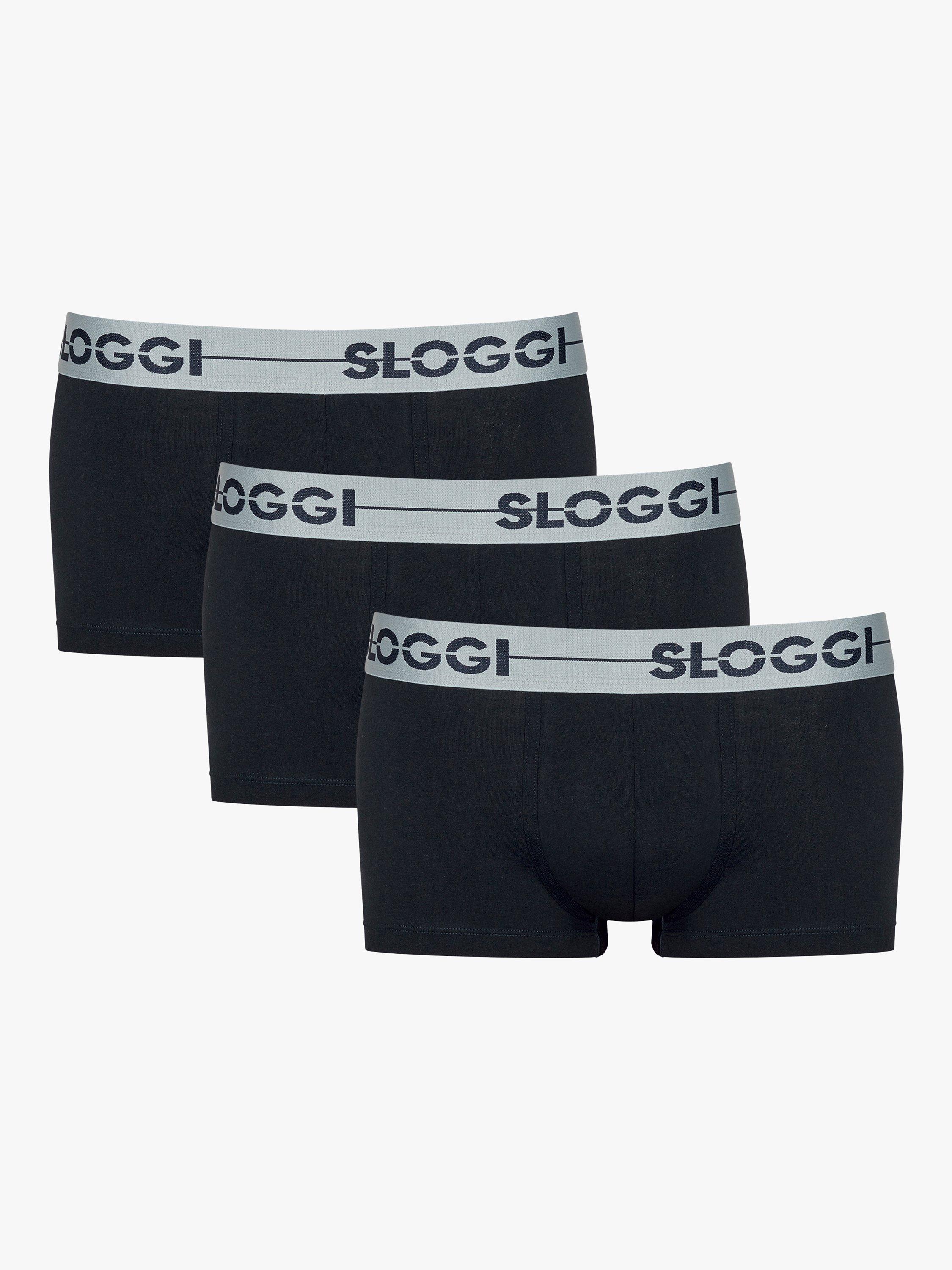 Product image 4 of 4, which shows sloggi GO Cotton Stretch Hipster Trunks, Pack of 3, Black, XL