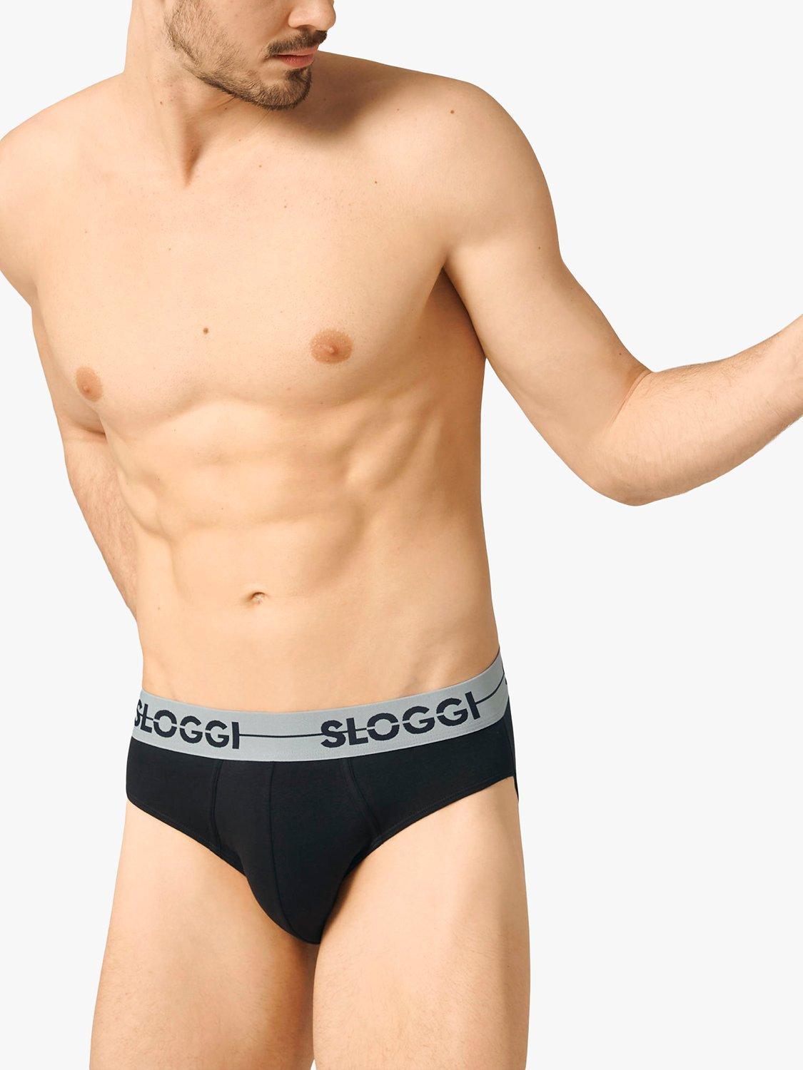 Product image 1 of 4, which shows Sloggi Go ABC Mini Briefs, Pack of 3, Black, M