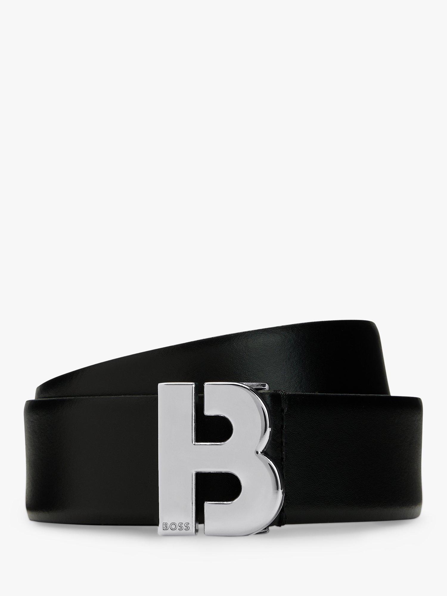 BOSS Icon Leather Belt, Black