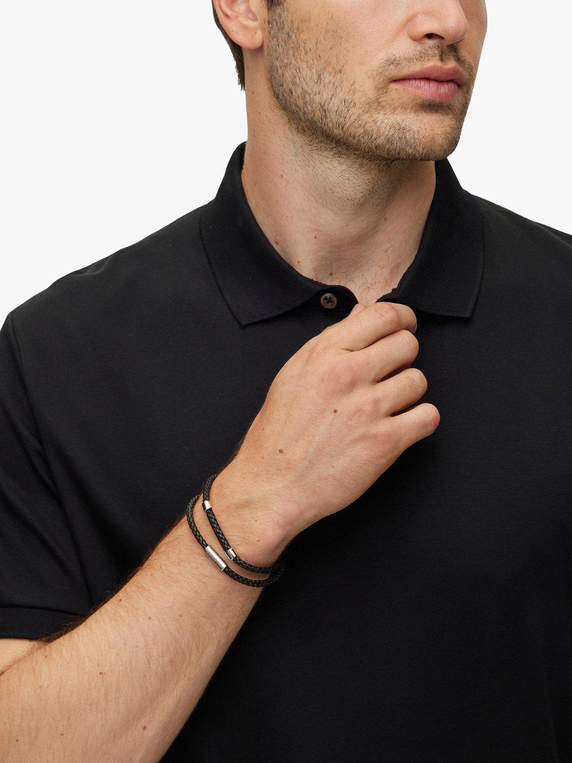 Product image 4 of 4, which shows BOSS Men's Benni Double Wrap Bracelet, Black