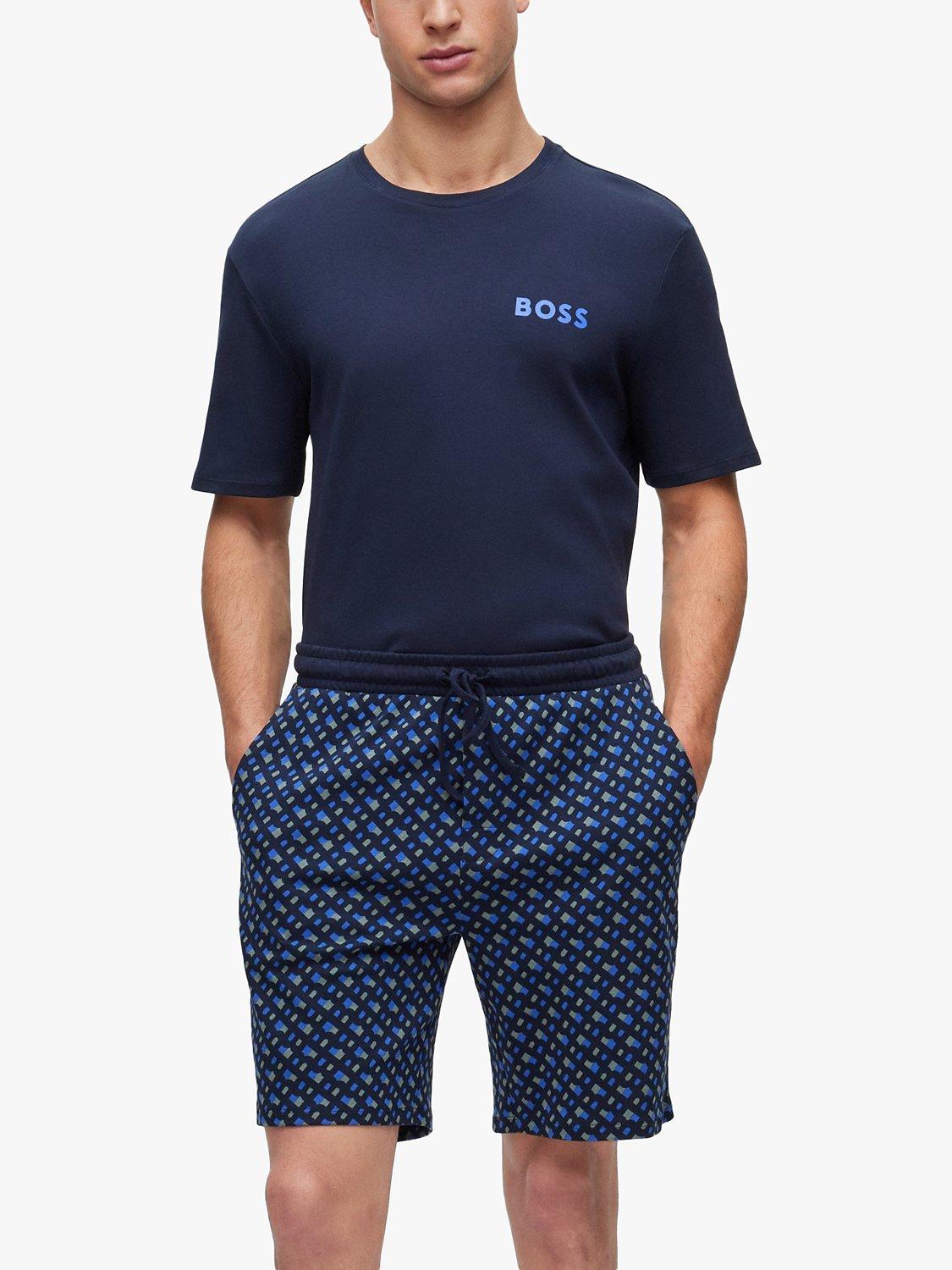 Product image 2 of 5, which shows BOSS Logo Shorts Pyjamas, Bright Blue/Multi, S