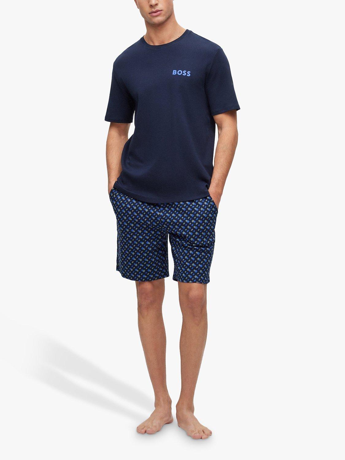 Product image 4 of 5, which shows BOSS Logo Shorts Pyjamas, Bright Blue/Multi, S