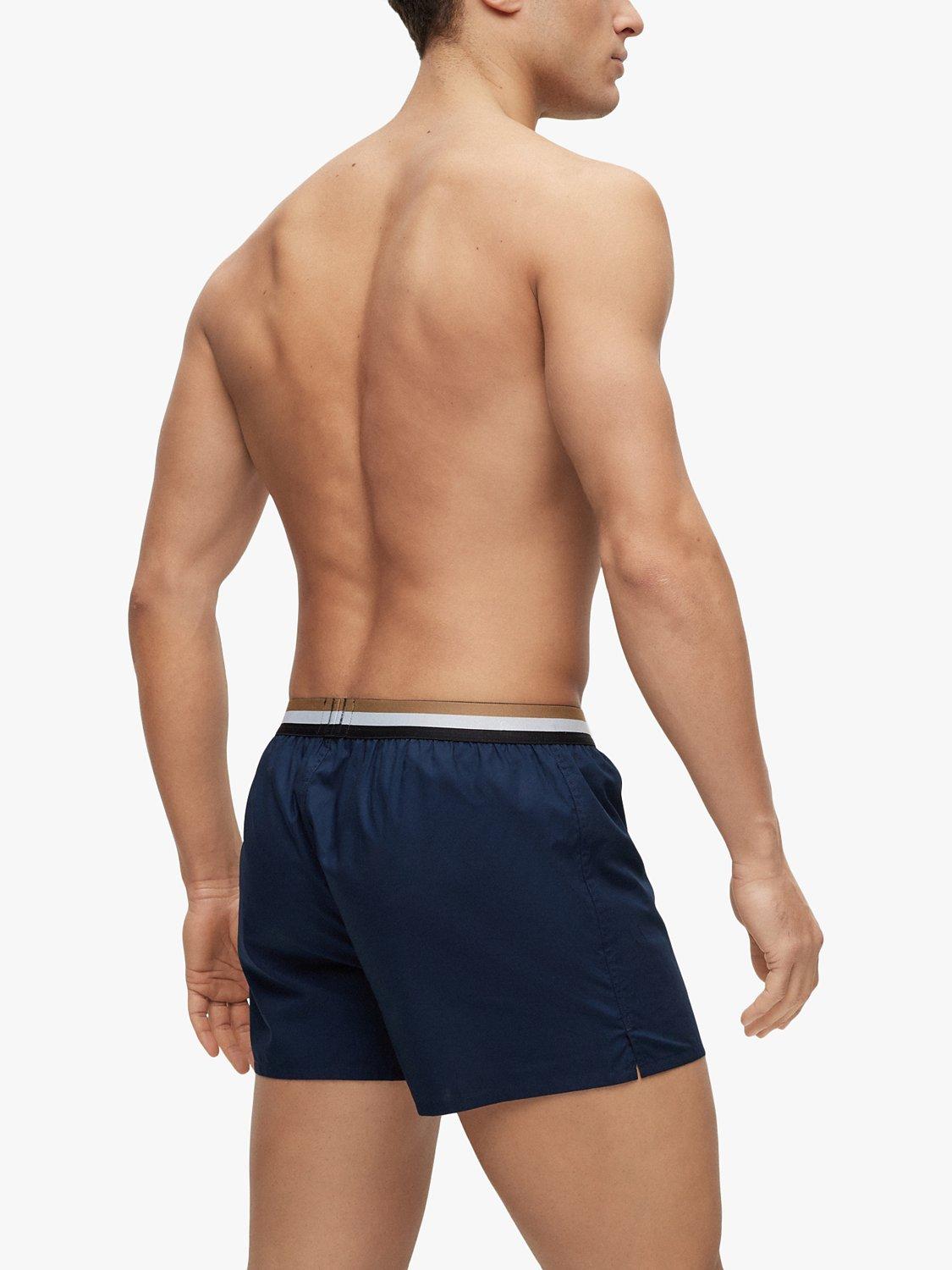 Product image 2 of 5, which shows BOSS Cotton Boxers, Pack of 2, Blue, S