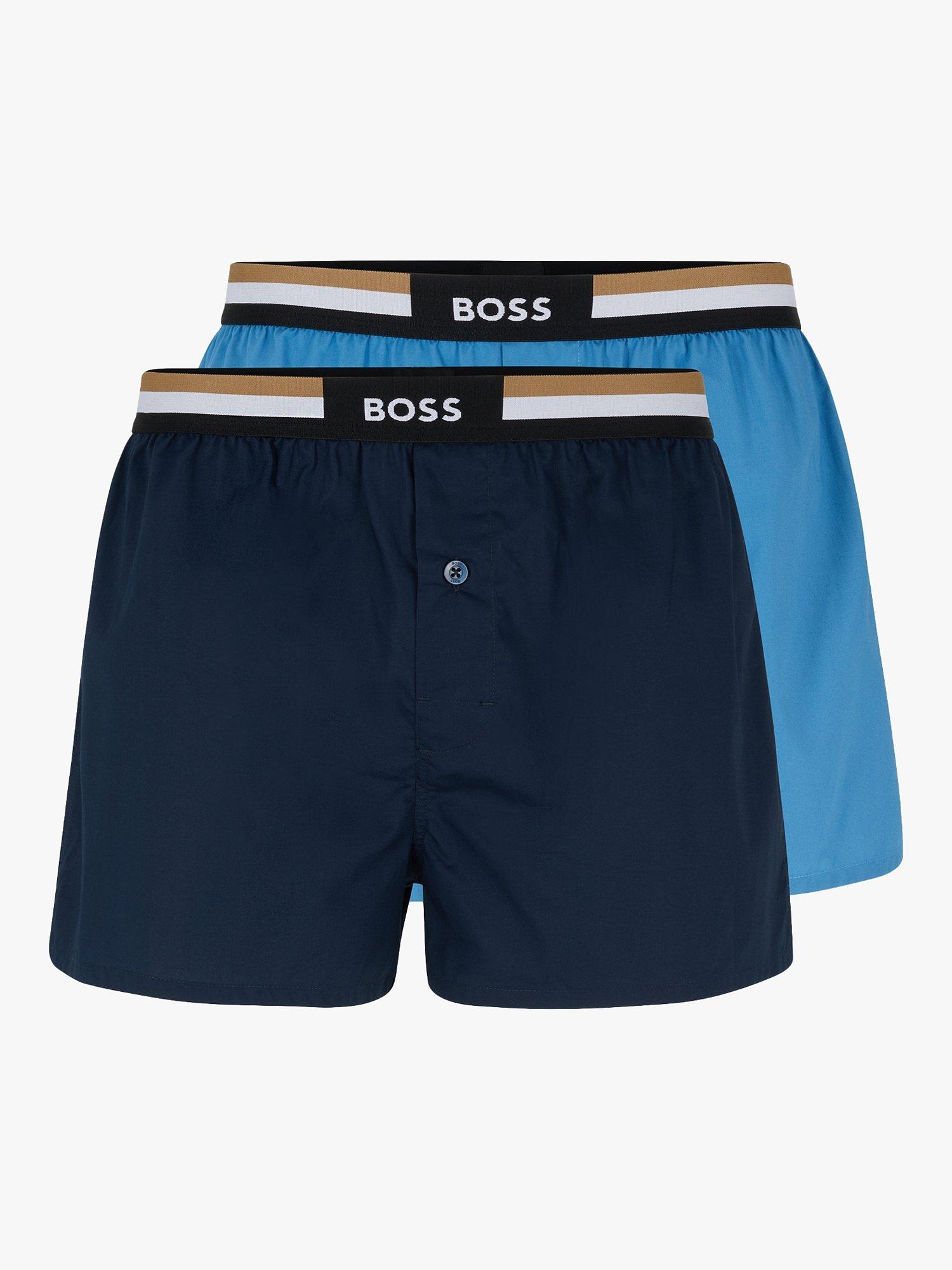 Product image 4 of 5, which shows BOSS Cotton Boxers, Pack of 2, Blue, S