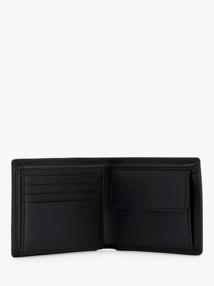 BOSS Gallery Trifold Tumbled Leather Wallet, Black - view 2, Black