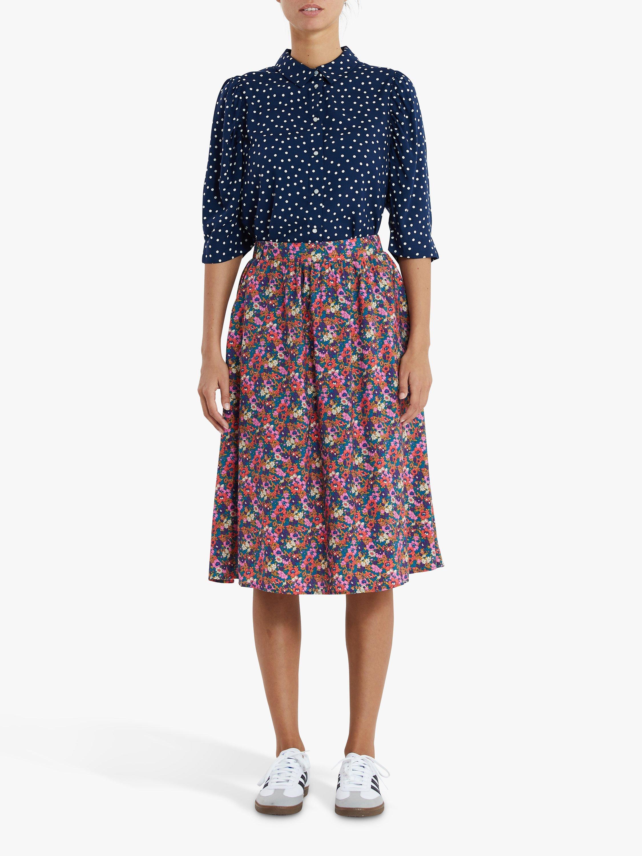 Lollys Laundry Ella Floral Print Midi Skirt, Multi