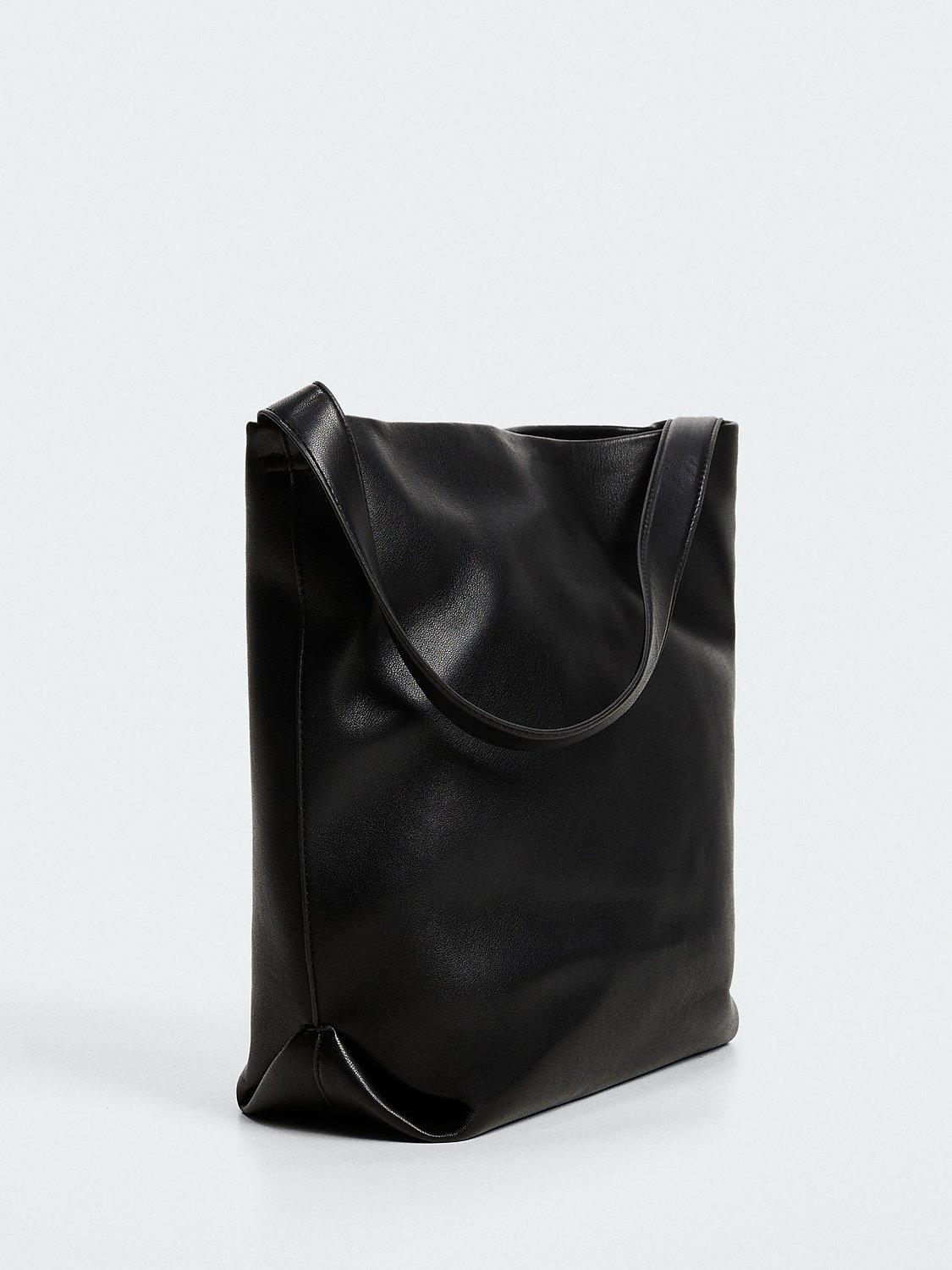 Mango Rita Faux Leather Shoulder Bag, Black, One Size