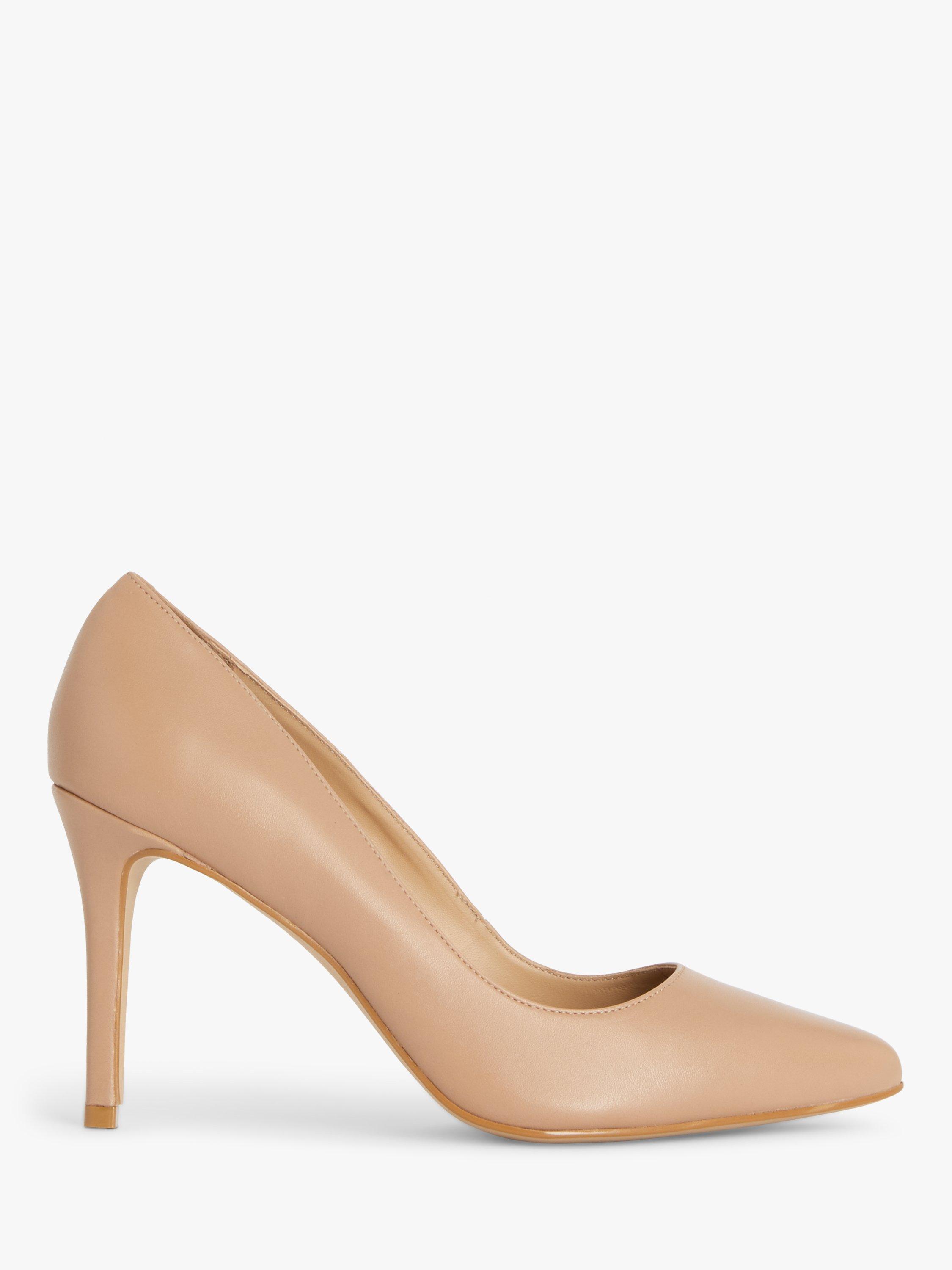 John Lewis Blaize Leather Stiletto Heel Pointed Toe Court Shoes, Machiatto F22 Leath