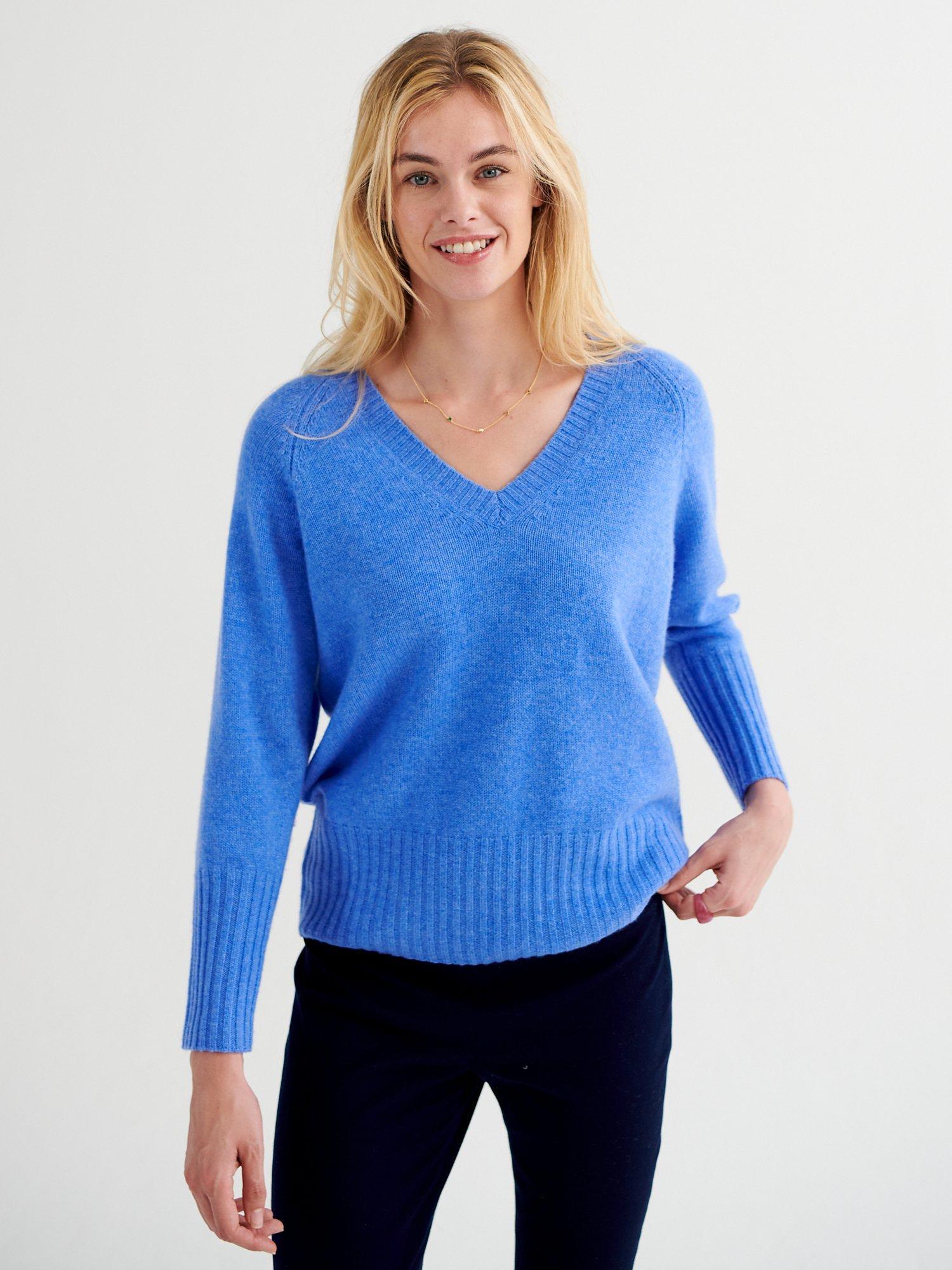 NRBY Mari Cashmere Jumper, Heathered Blue Bell, S