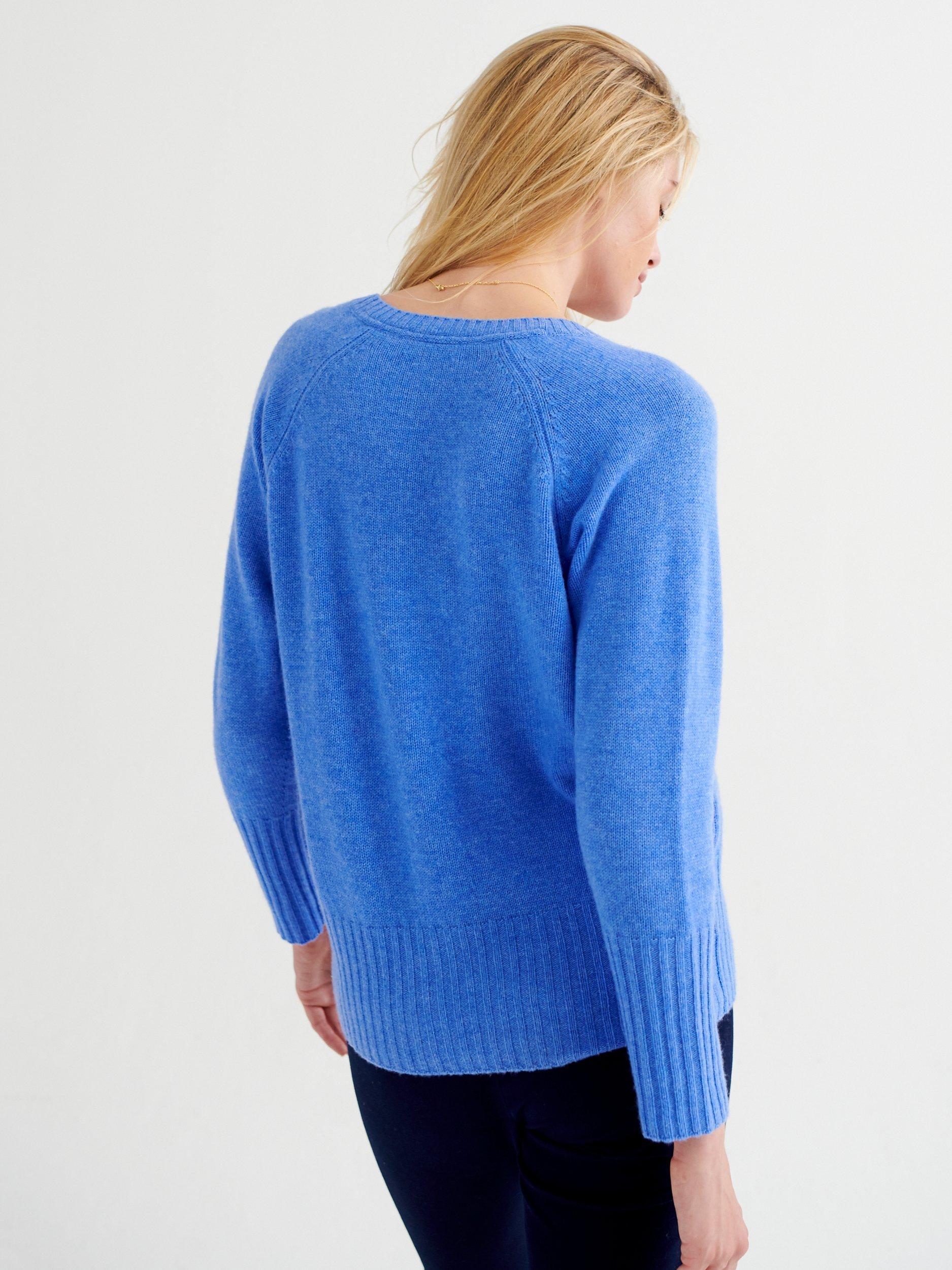 NRBY Mari Cashmere Jumper, Heathered Blue Bell, S