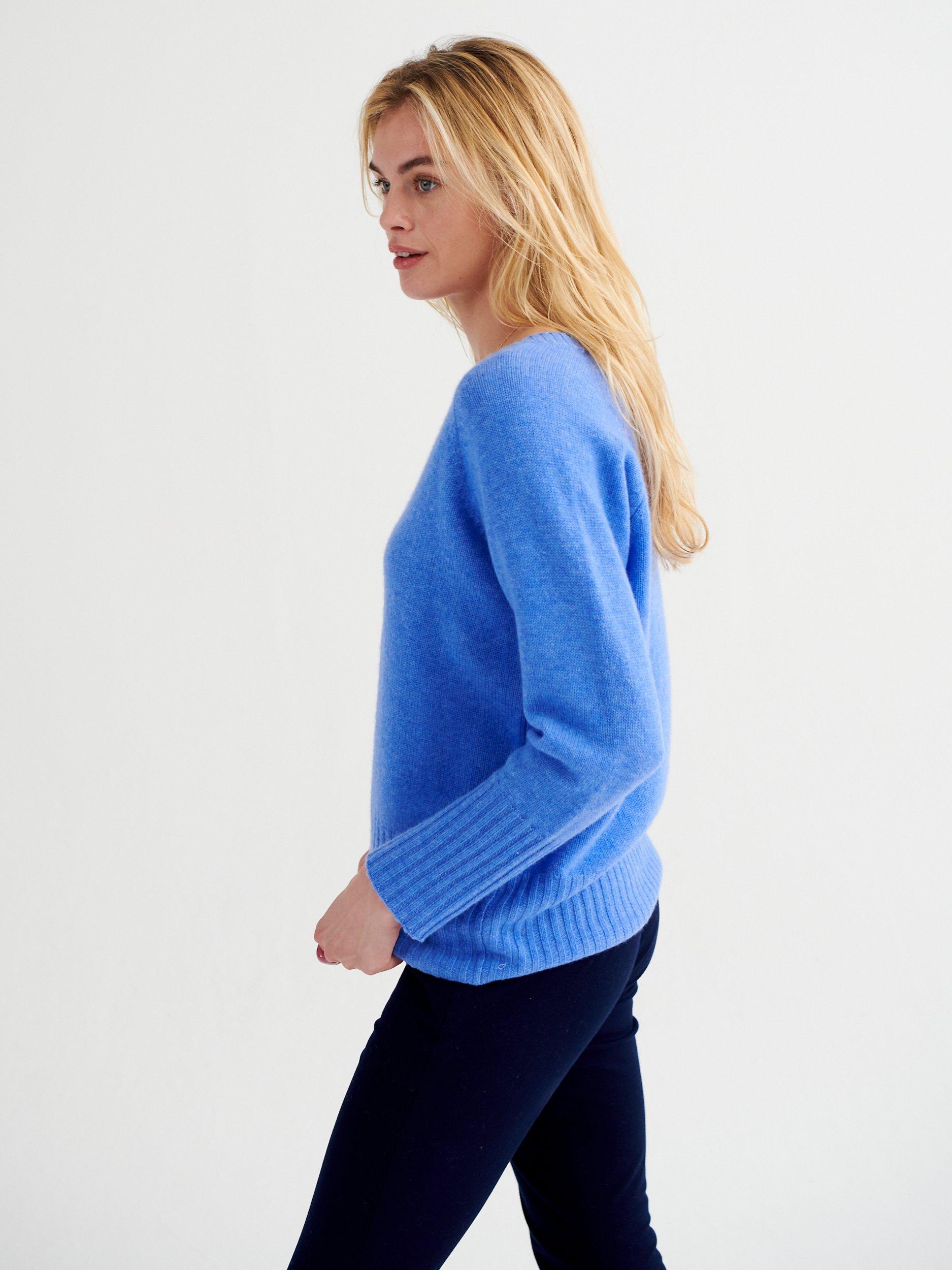 NRBY Mari Cashmere Jumper, Heathered Blue Bell, S