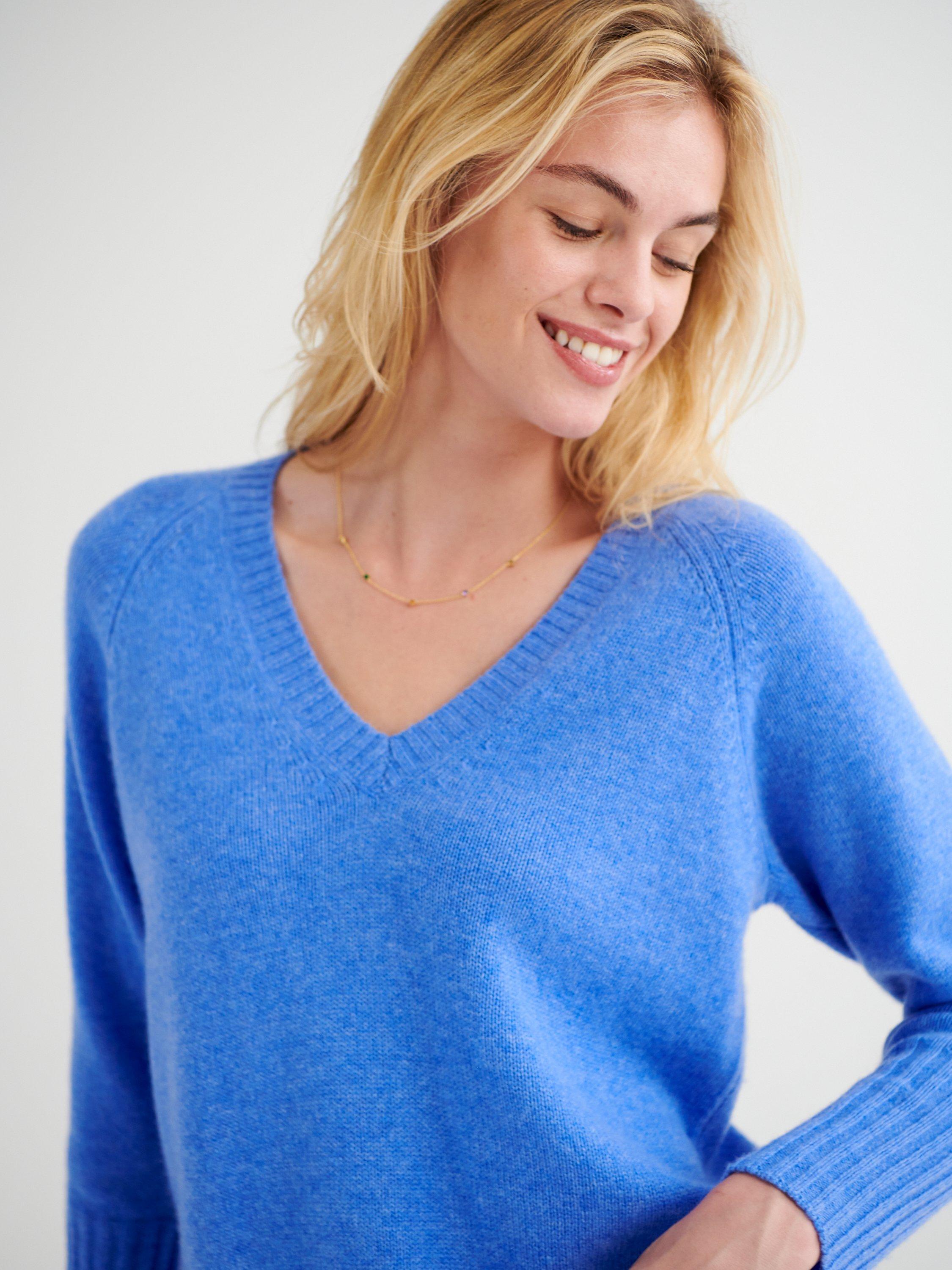 NRBY Mari Cashmere Jumper, Heathered Blue Bell, S