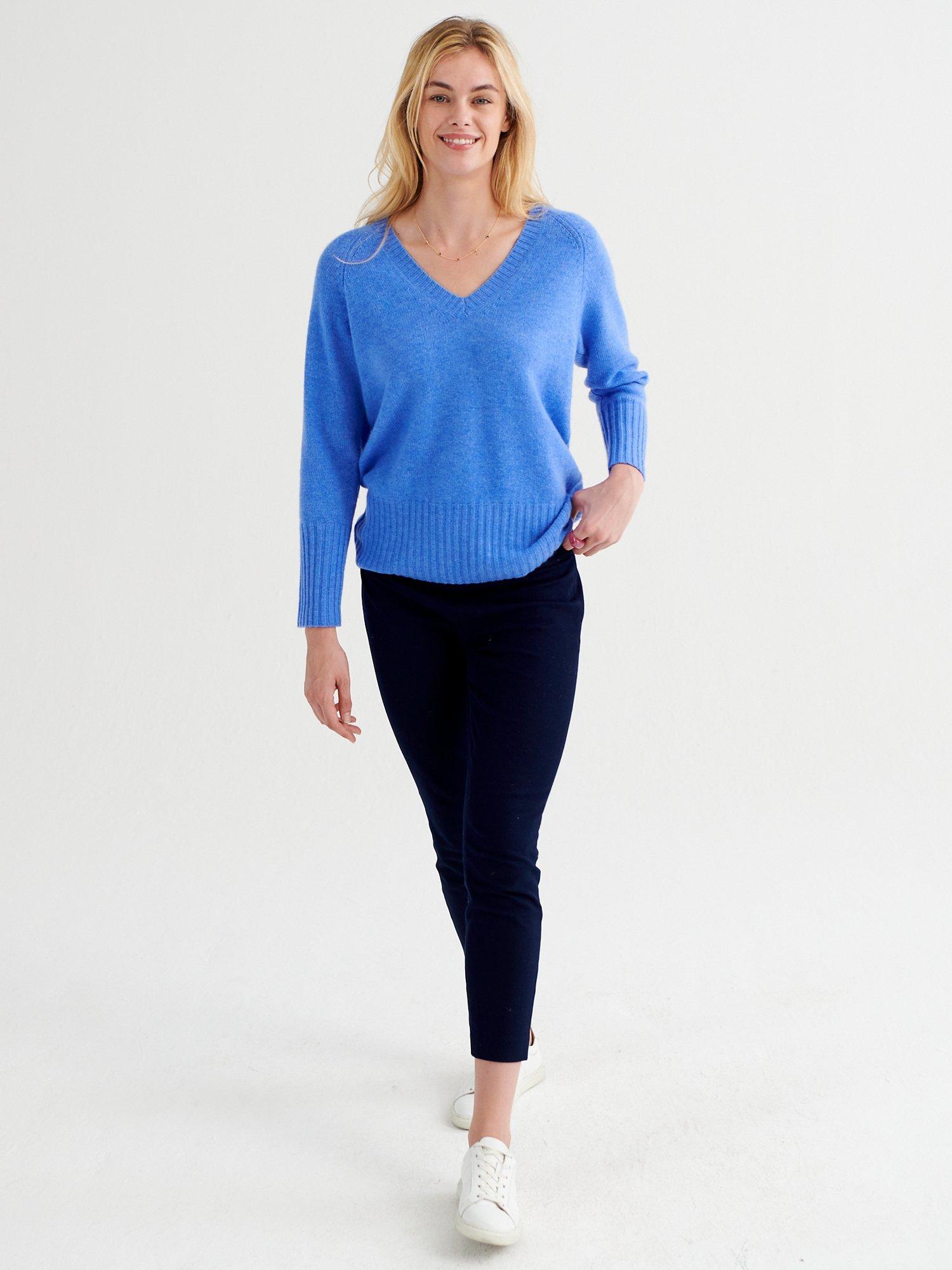 NRBY Mari Cashmere Jumper, Heathered Blue Bell, S