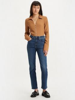 Levi's 724 High Rise Slim Straight Cut Jeans, Blue Wave Dark