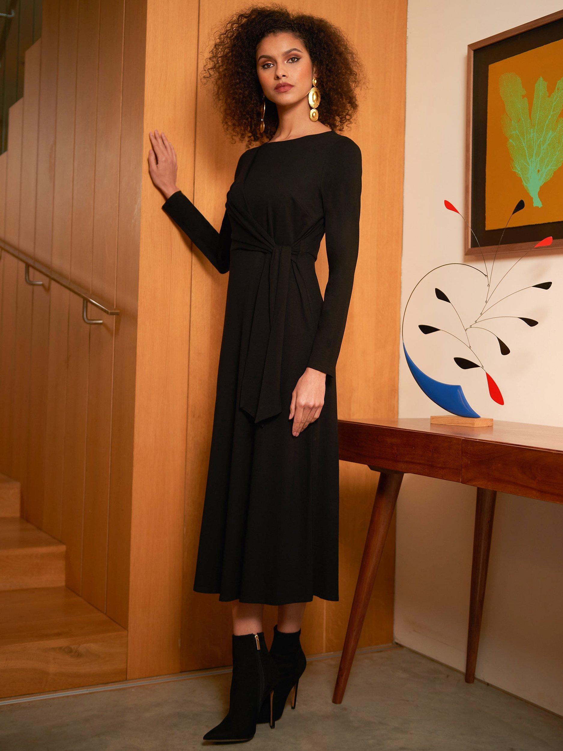 Ro&Zo Tie Side Front Midi Dress