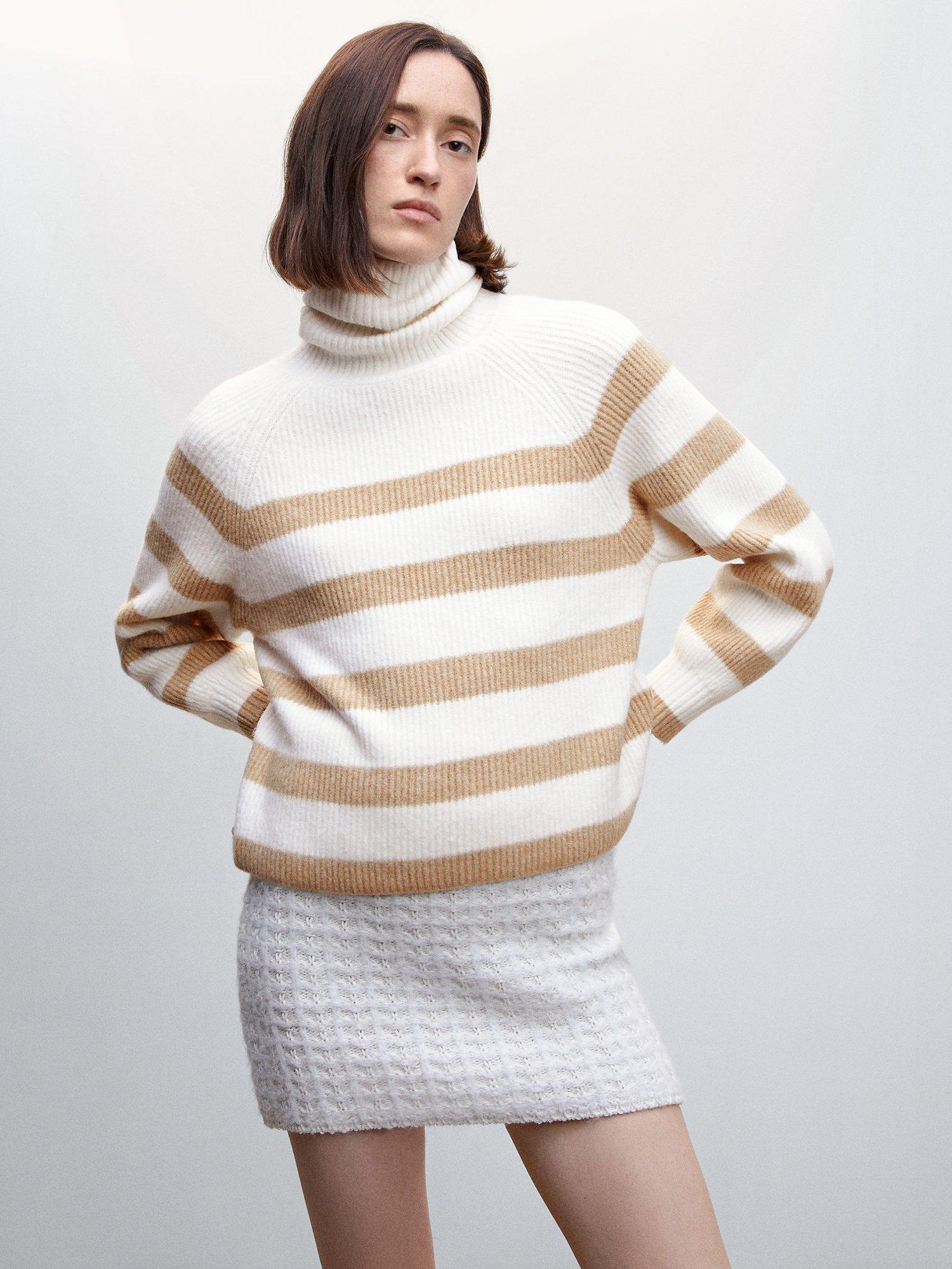Mango Merlin Stripe Roll Neck Jumper