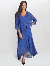 Gina Bacconi Jodie Asymmetric Dress, Jade