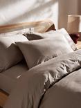 John Lewis Temperature Balancing Cotton 400 Thread Count Fitted Sheet, Latte